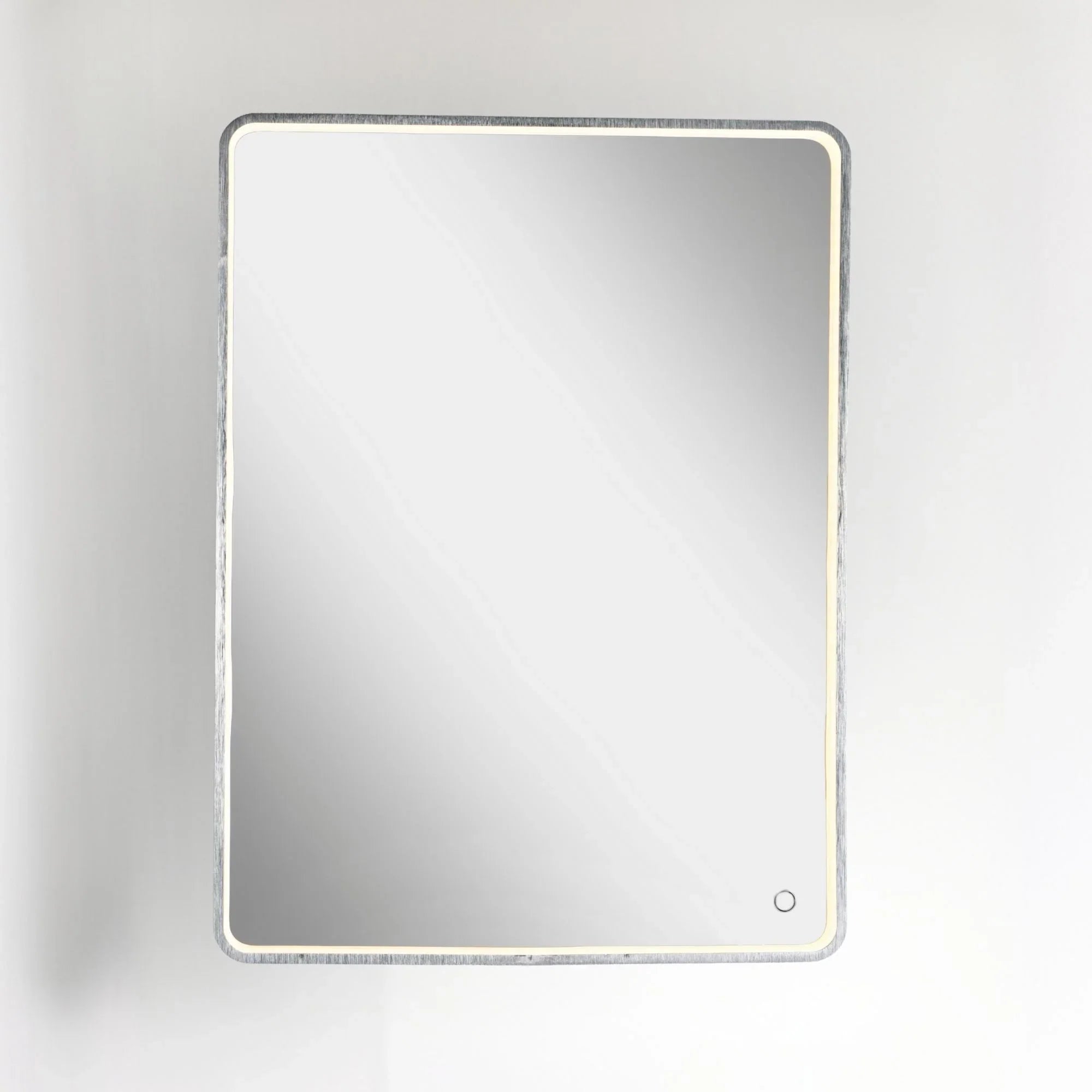 24" x 31.5" Rectangular LED Mirror, Brushed Aluminum Finish