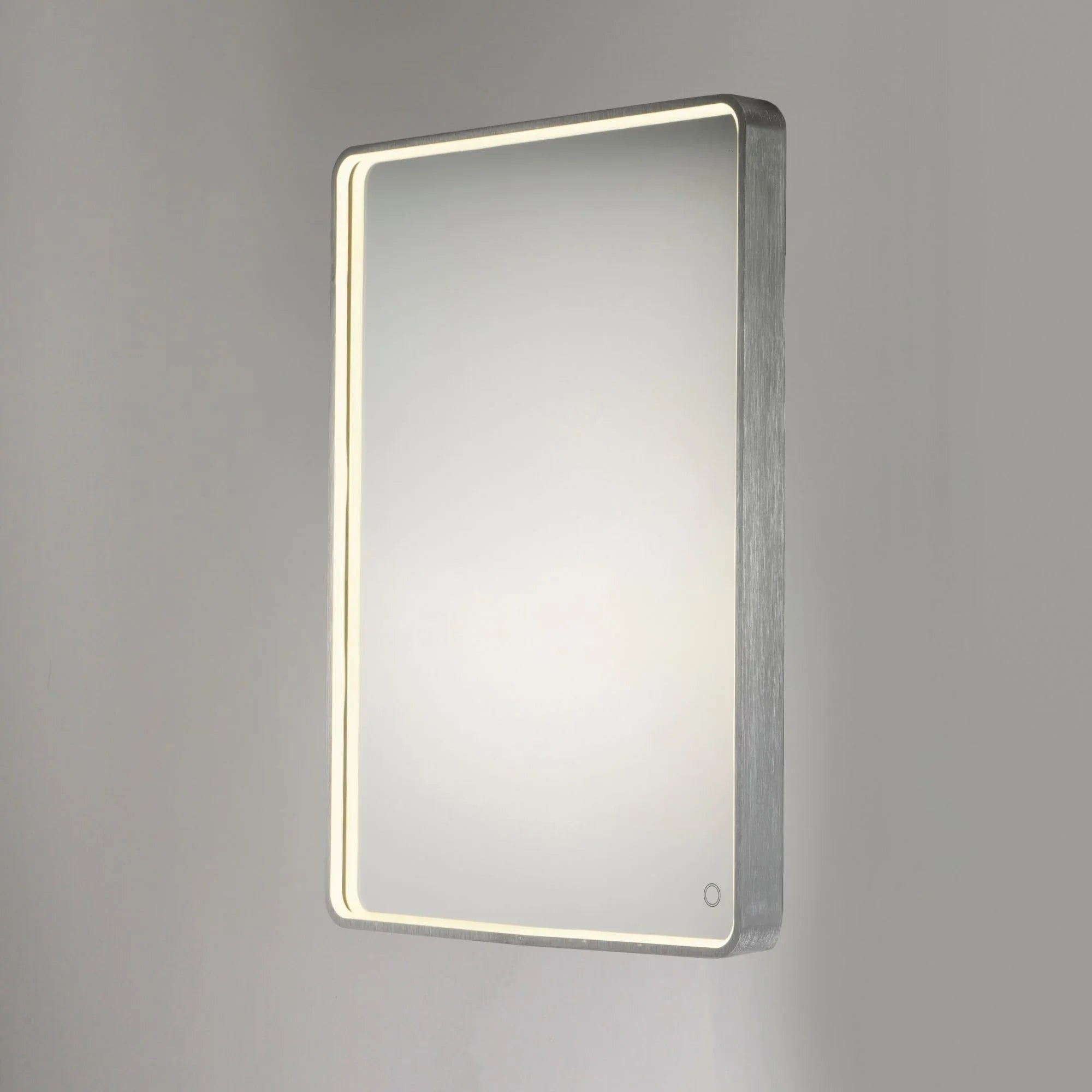 24" x 31.5" Rectangular LED Mirror, Brushed Aluminum Finish