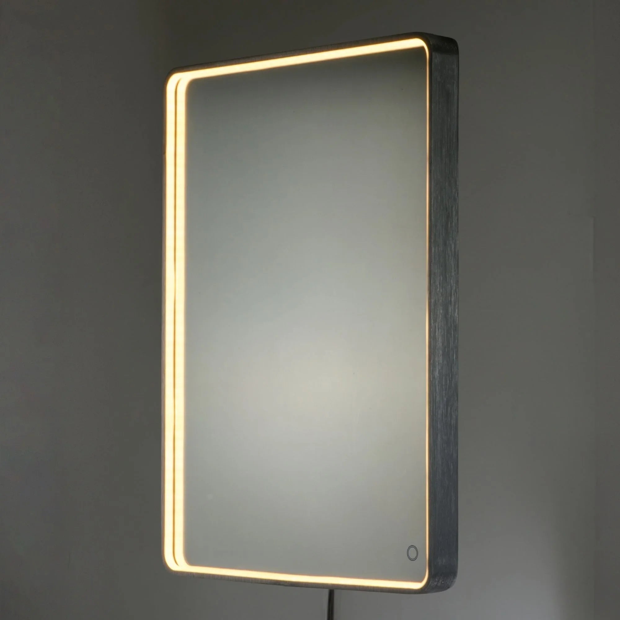 24" x 31.5" Rectangular LED Mirror, Brushed Aluminum Finish