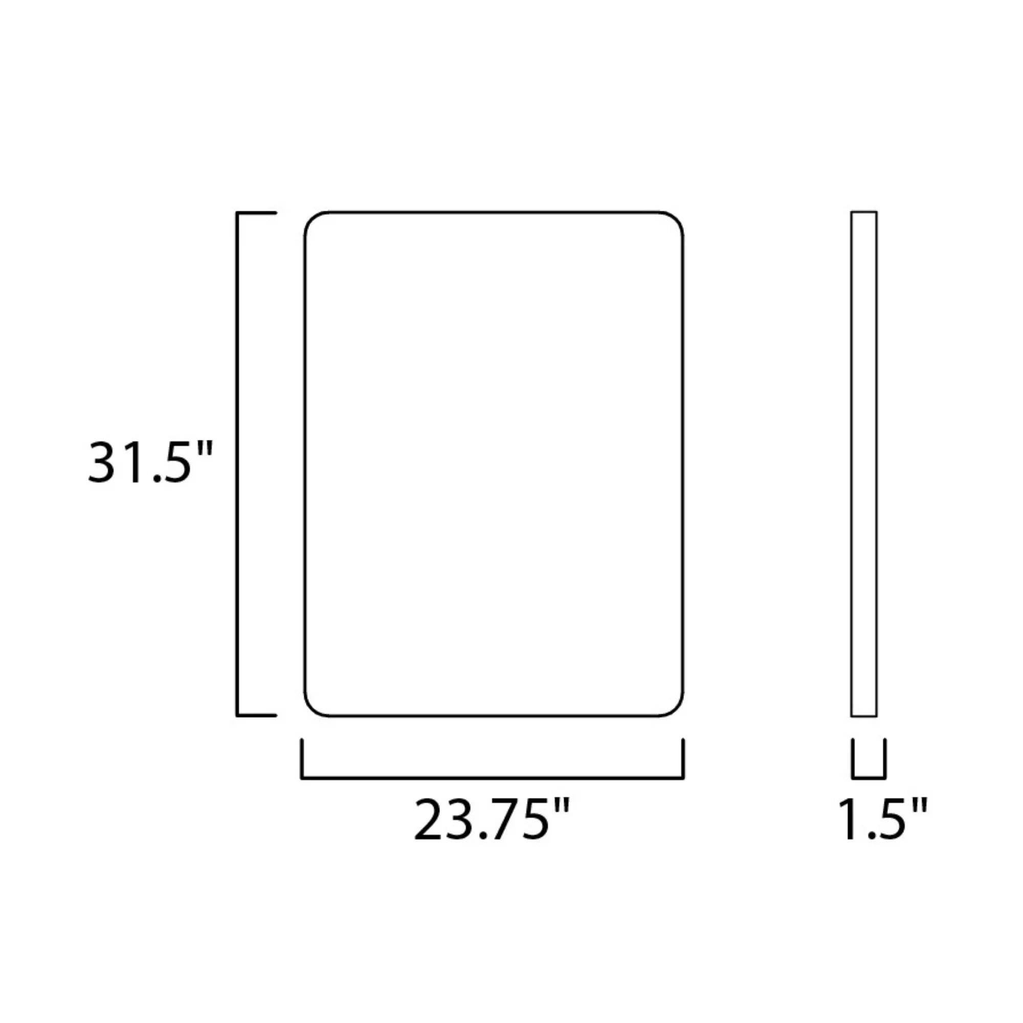 24" x 31.5" Rectangular LED Mirror, Brushed Aluminum Finish