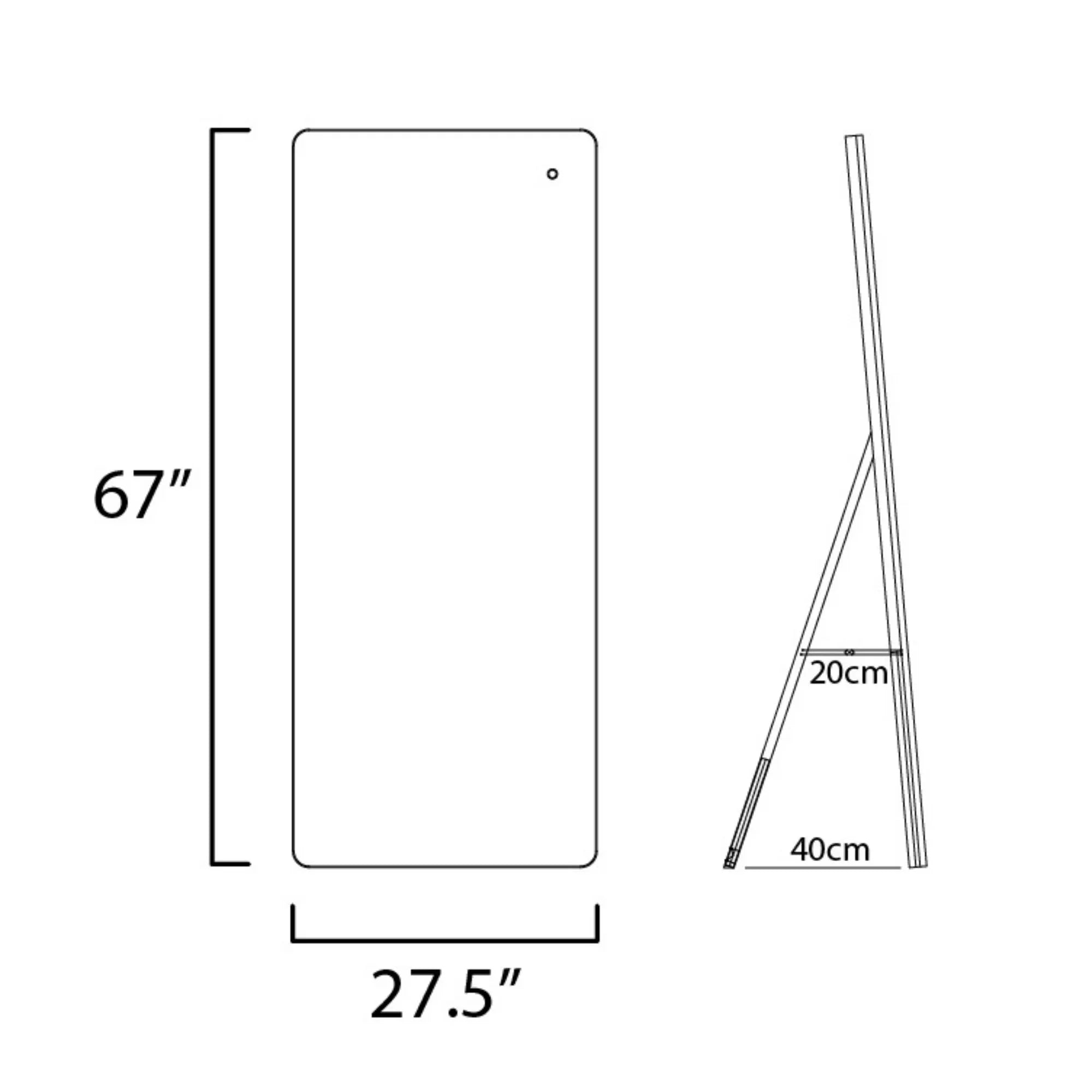 28" x 67" LED with Kick Stand, Brushed Aluminum Finish