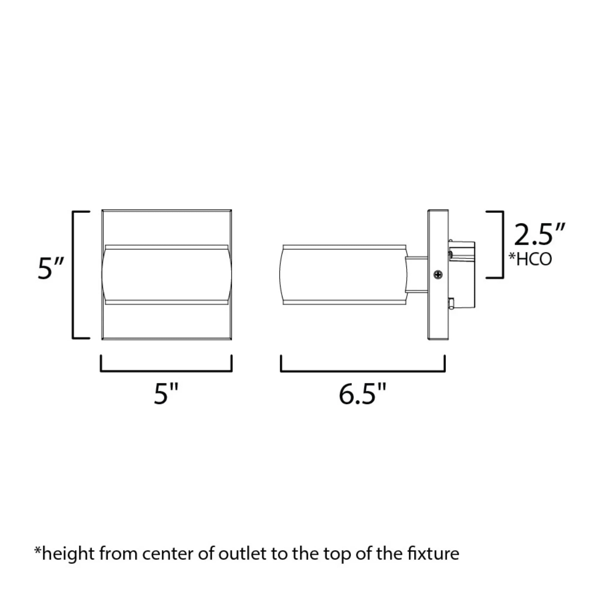 Modular 5" LED Outdoor Wall Sconce, Black Finish