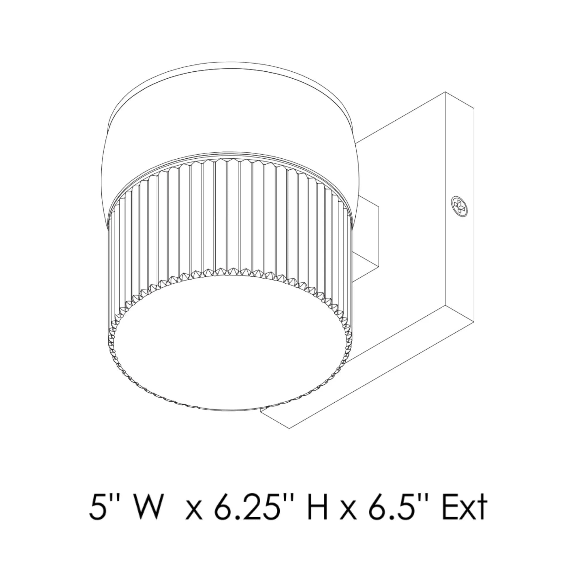 Modular 6" LED Outdoor Wall Sconce, Black Finish