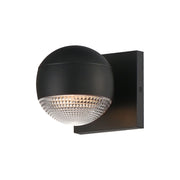 ET2 Lighting - Modular 5" LED Outdoor Wall Sconce, Black Finish with Prismatic Clear Glass | Bees Lighting
