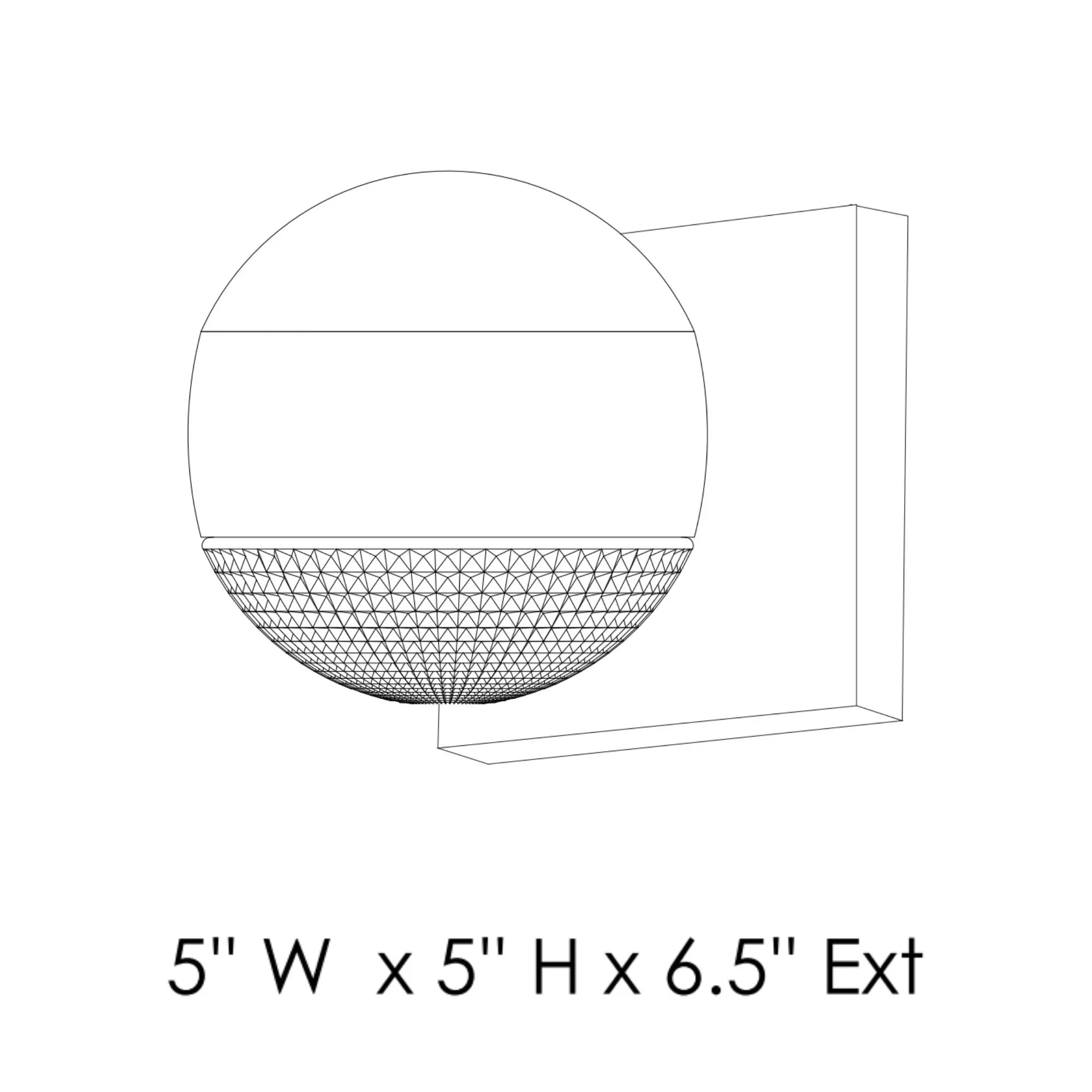 ET2 Lighting - Modular 5" LED Outdoor Wall Sconce, Black Finish with Prismatic Clear Glass | Bees Lighting