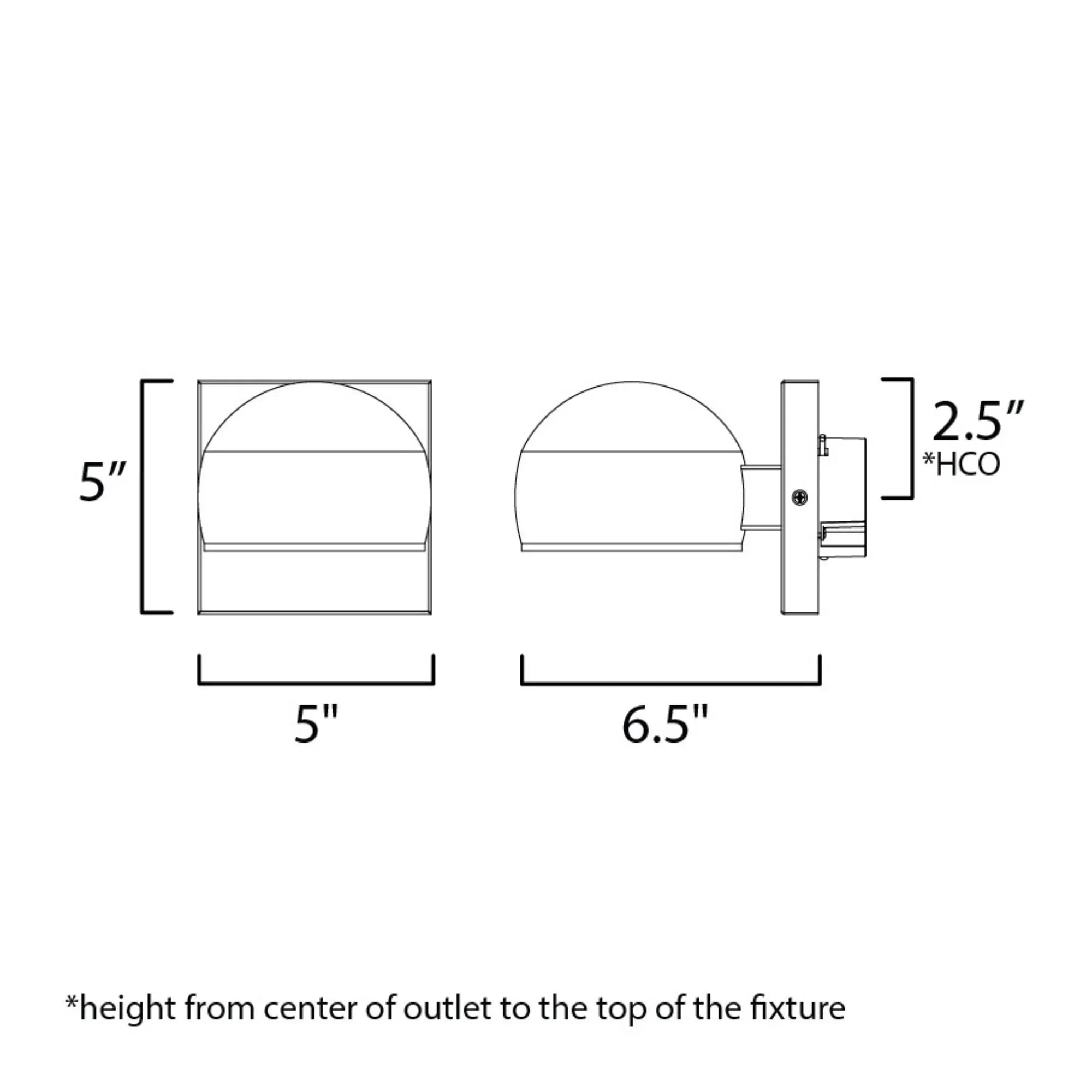ET2 Lighting - Modular 5" Dome LED Outdoor Wall Sconce, Black Finish | Bees Lighting