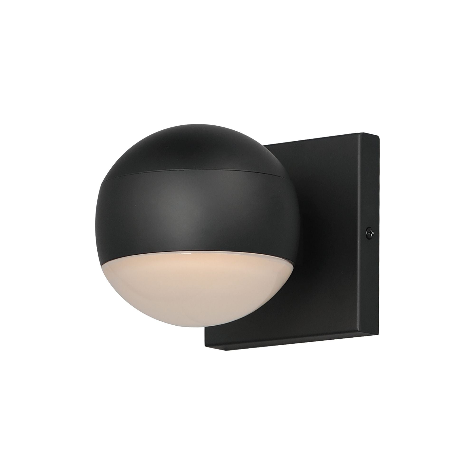 Modular 5" Globe LED Outdoor Wall Sconce, Black Finish