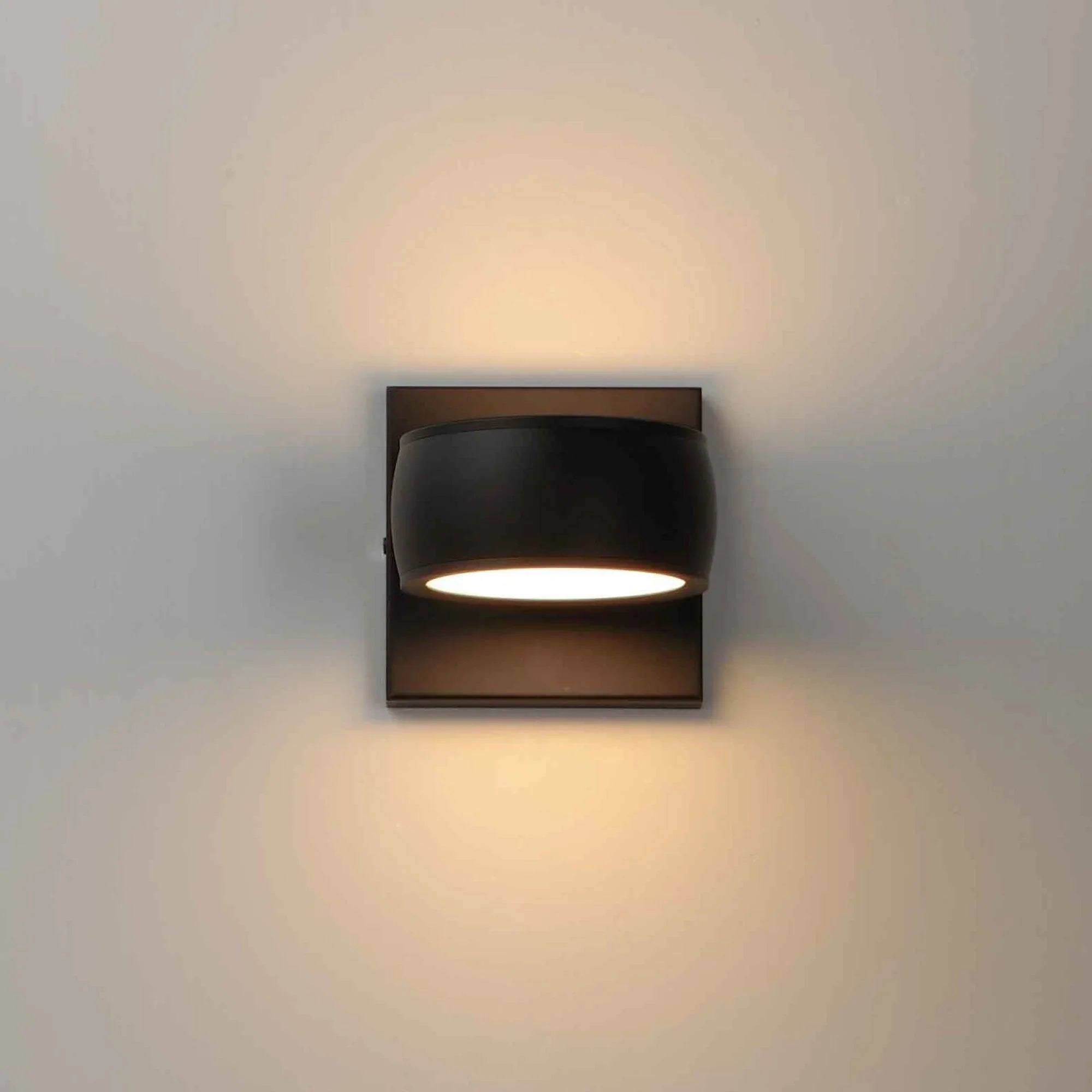 Modular 5" 2-Light LED Outdoor Wall Sconce, Black Finish