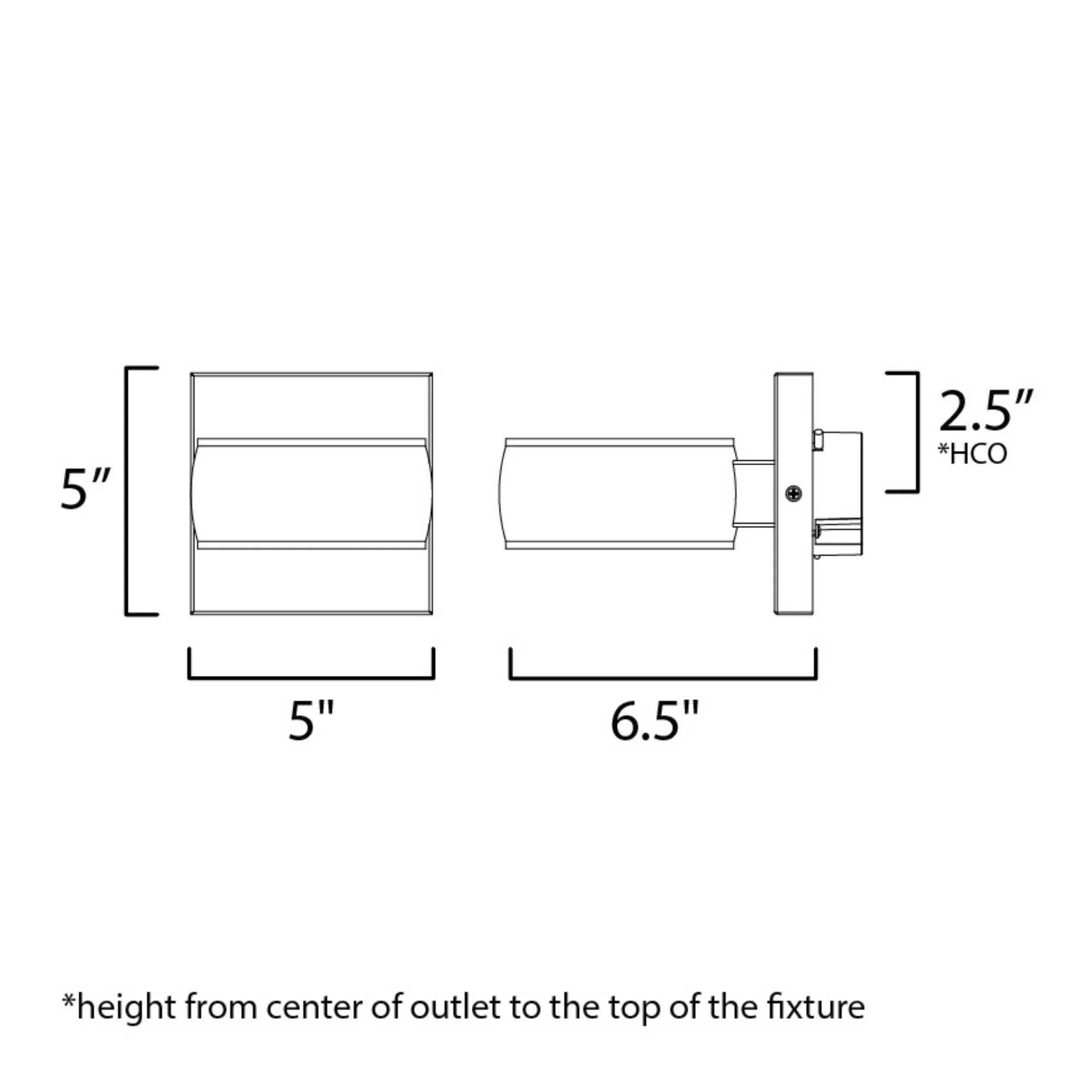 Modular 5" 2-Light LED Outdoor Wall Sconce, Black Finish