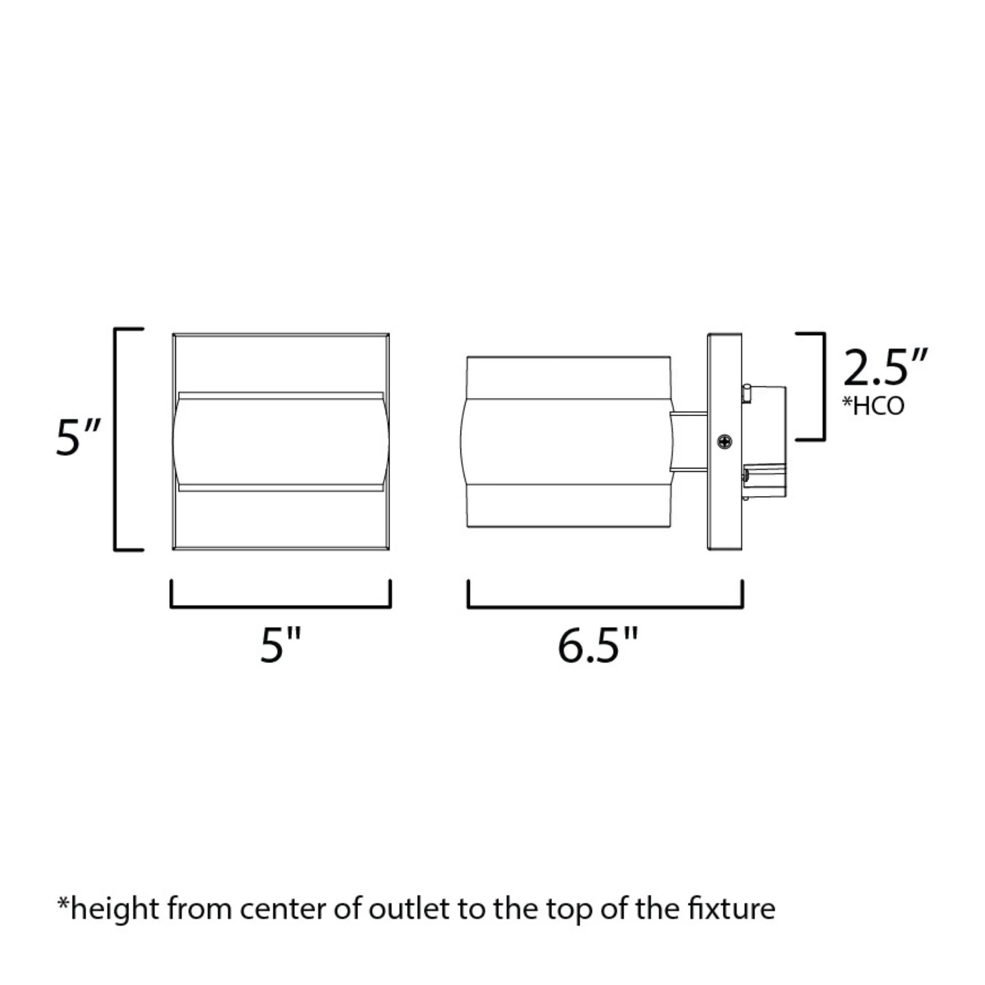 ET2 Lighting - Modular 5" Can 2-Light LED Outdoor Wall Sconce, Black Finish | Bees Lighting