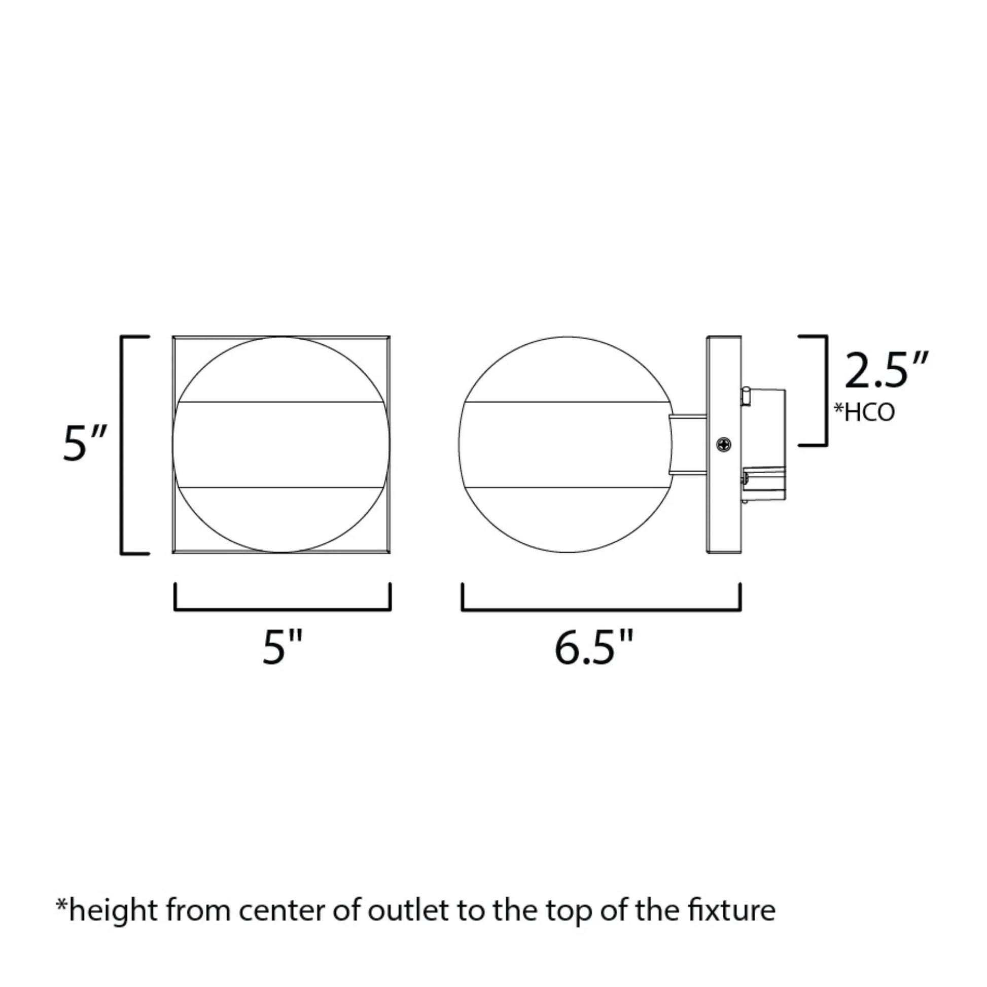ET2 Lighting - Modular 5" Globe 2-Light LED Outdoor Wall Sconce, Black Finish | Bees Lighting
