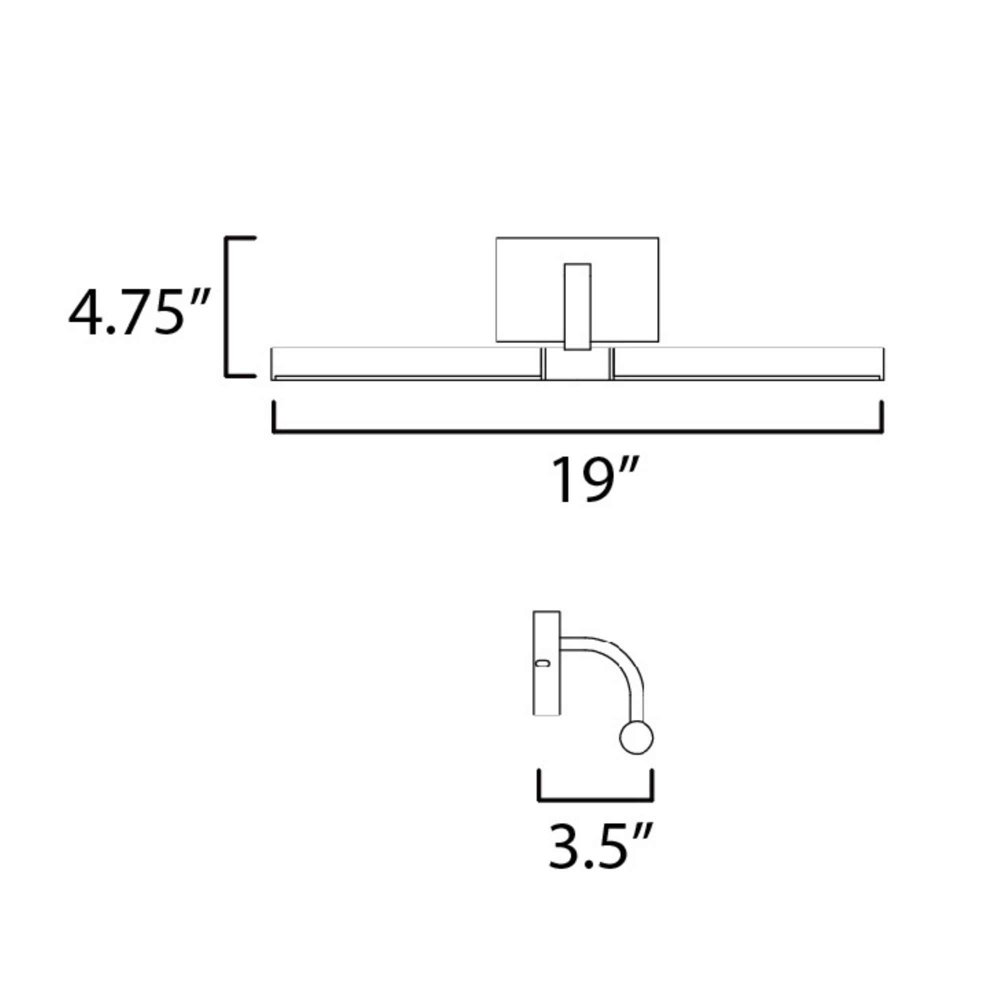 Mona 19" LED Picture Light, 120-277V, Black Finish