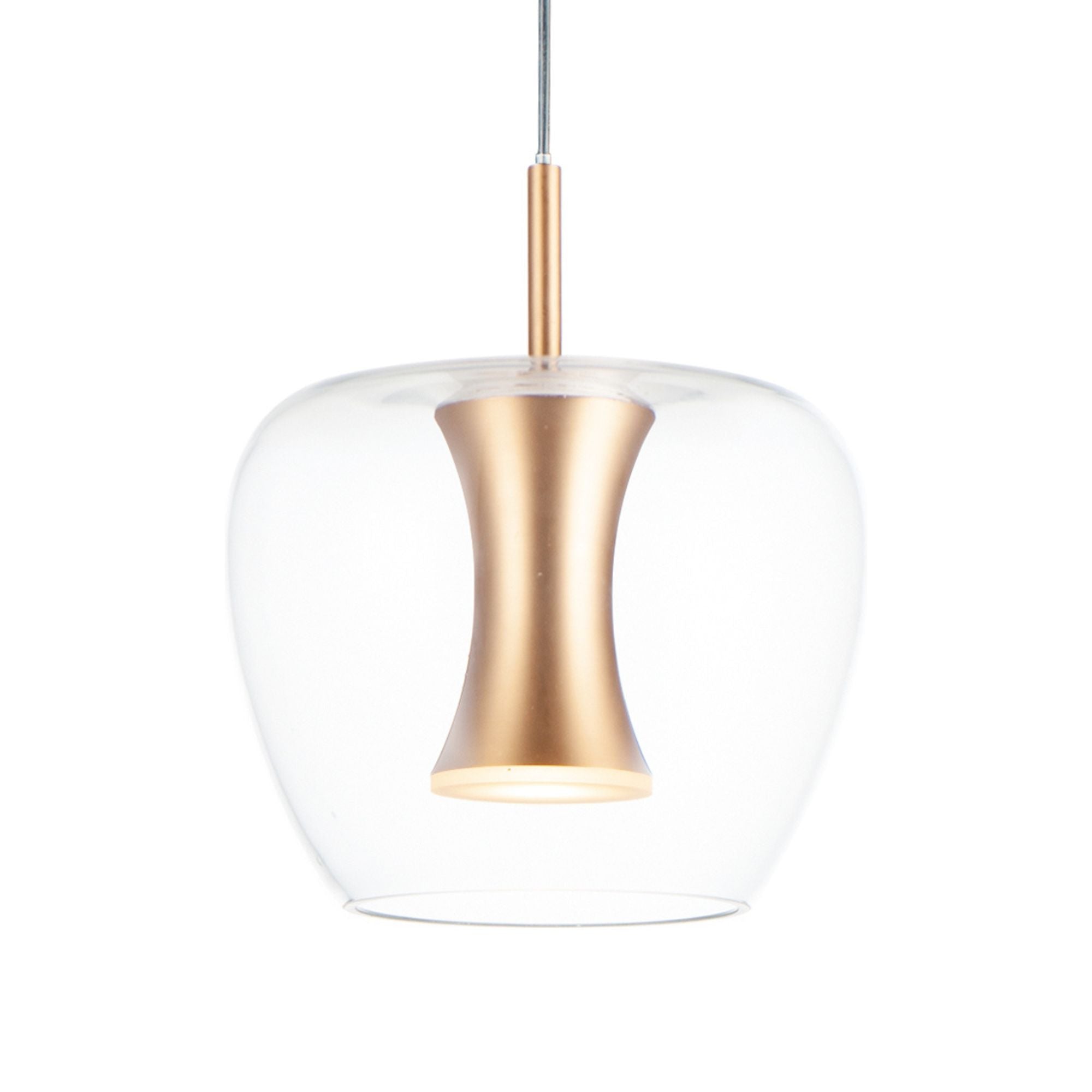 Newton 10" LED Mini Pendant, Black & Gold Finish