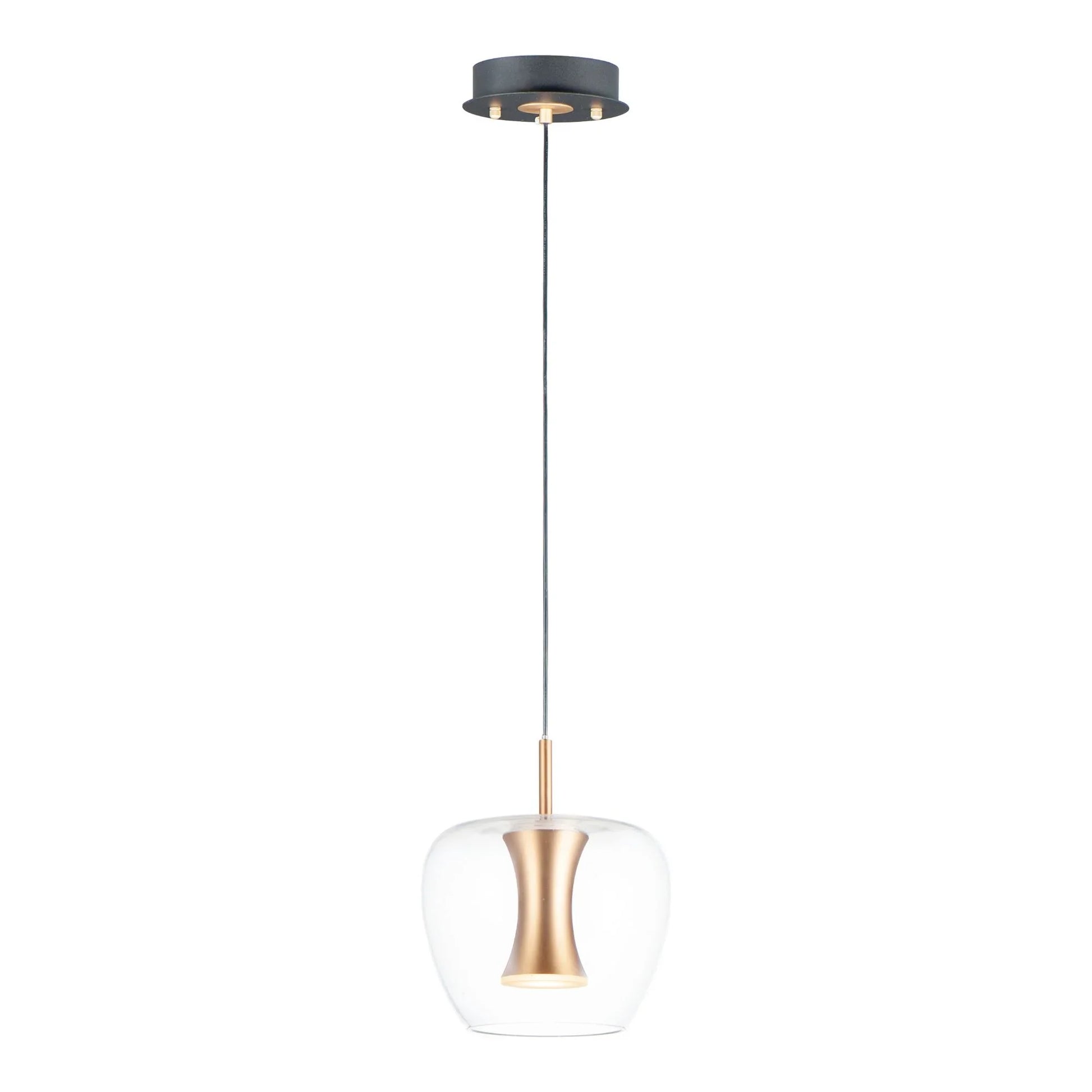 ET2 Lighting - Newton 10" LED Mini Pendant, Black & Gold Finish | Bees Lighting