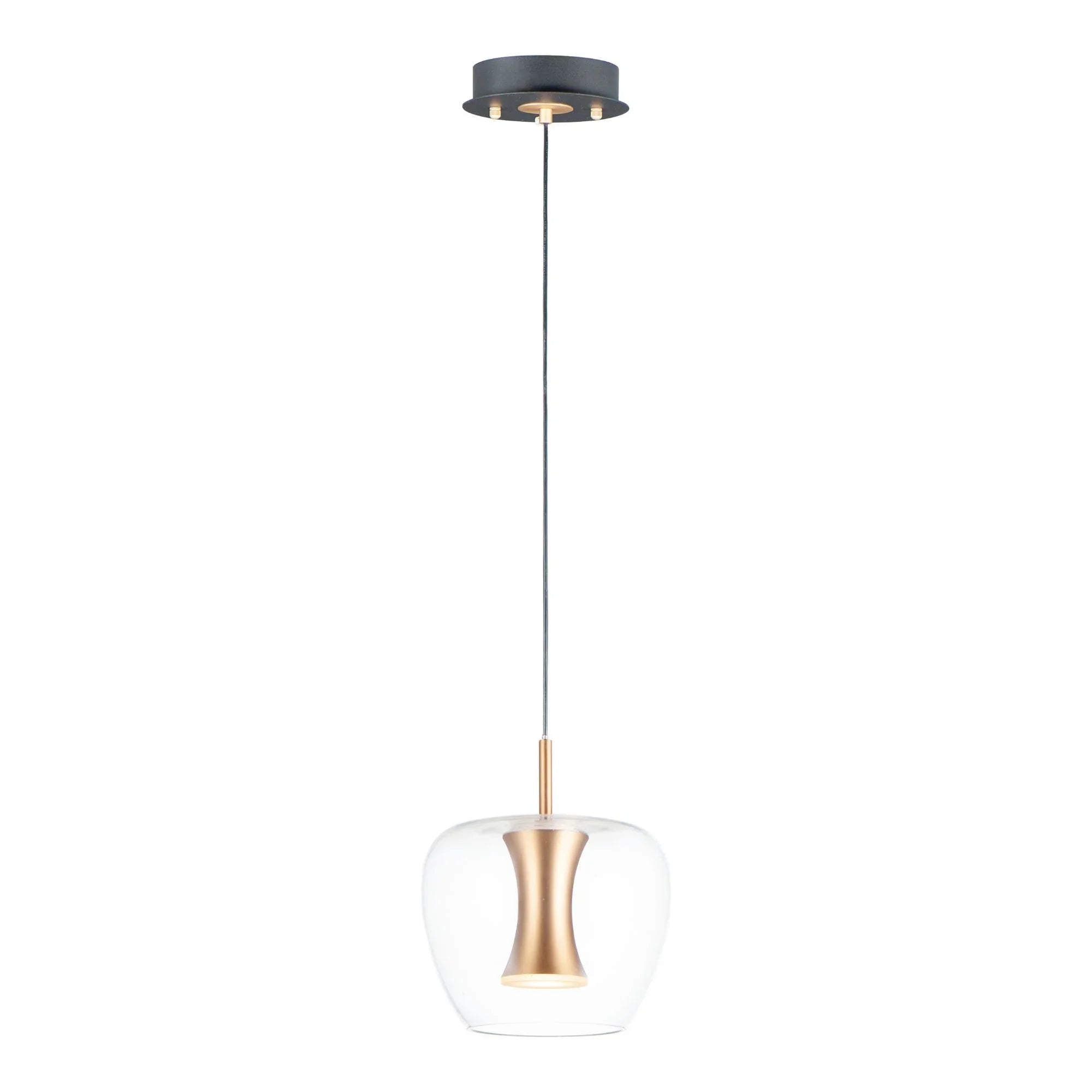 ET2 Lighting - Newton 10" LED Mini Pendant, Black & Gold Finish | Bees Lighting