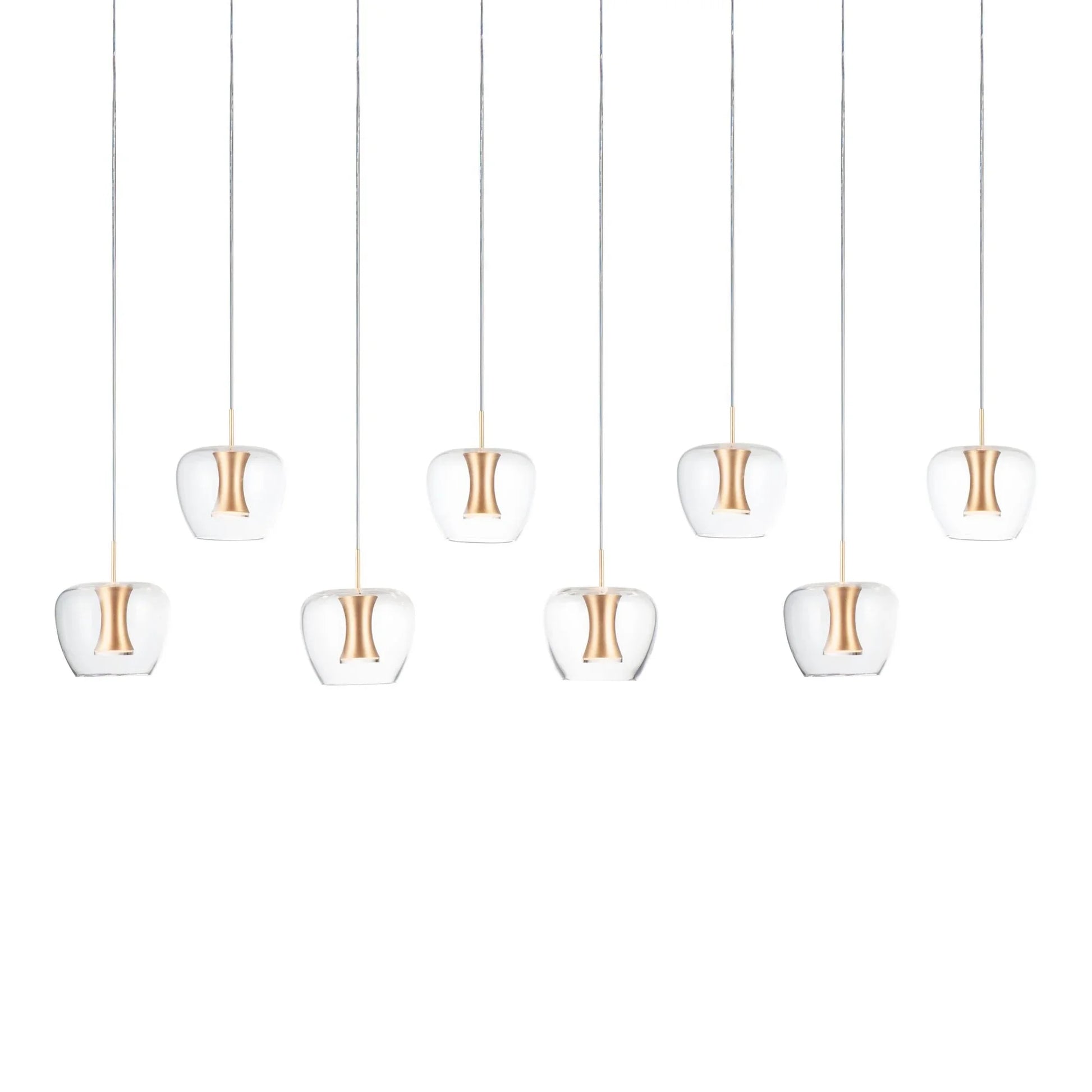 ET2 Lighting - Newton 39" 8-Light LED Linear Pendant, Black & Gold Finish | Bees Lighting