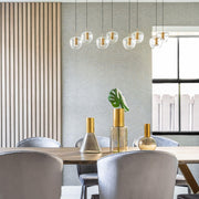 ET2 Lighting - Newton 39" 8-Light LED Linear Pendant, Black & Gold Finish | Bees Lighting