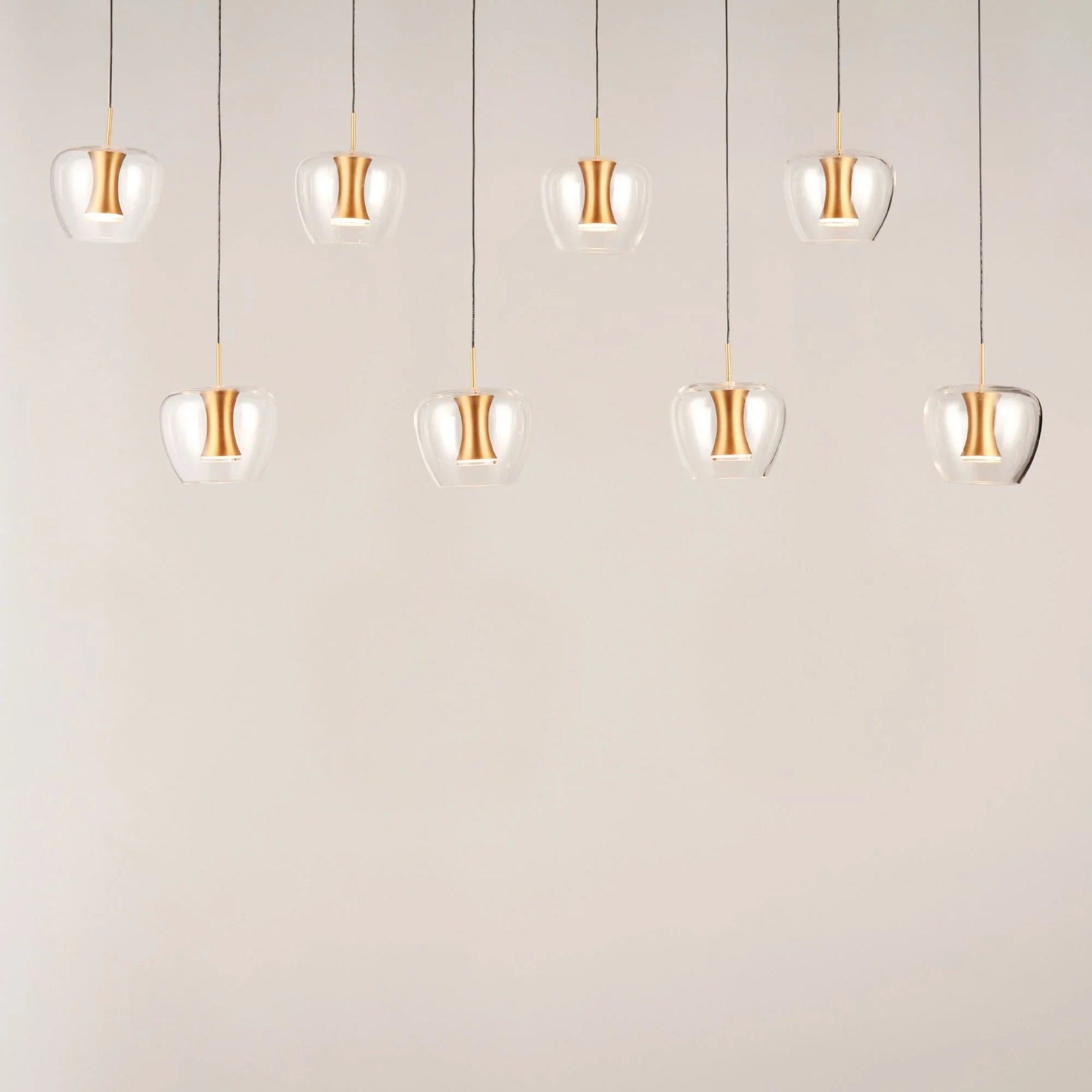 ET2 Lighting - Newton 39" 8-Light LED Linear Pendant, Black & Gold Finish | Bees Lighting