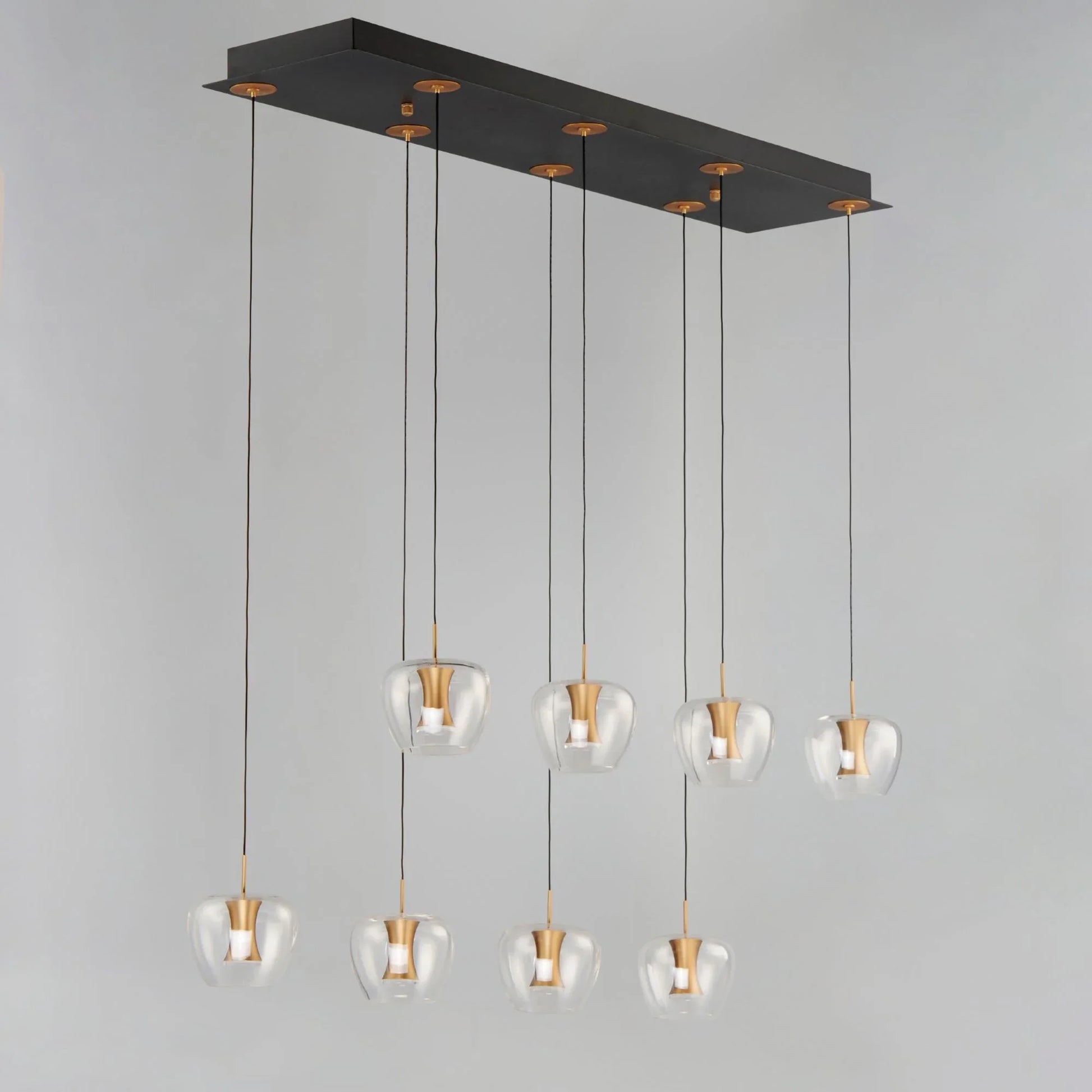 ET2 Lighting - Newton 39" 8-Light LED Linear Pendant, Black & Gold Finish | Bees Lighting