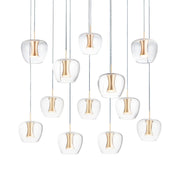 ET2 Lighting - Newton 28" 12-Light LED Pendant, Black & Gold Finish | Bees Lighting