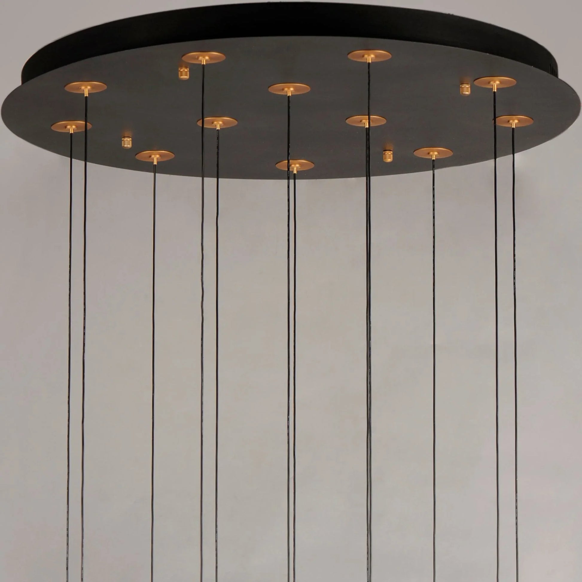 ET2 Lighting - Newton 28" 12-Light LED Pendant, Black & Gold Finish | Bees Lighting