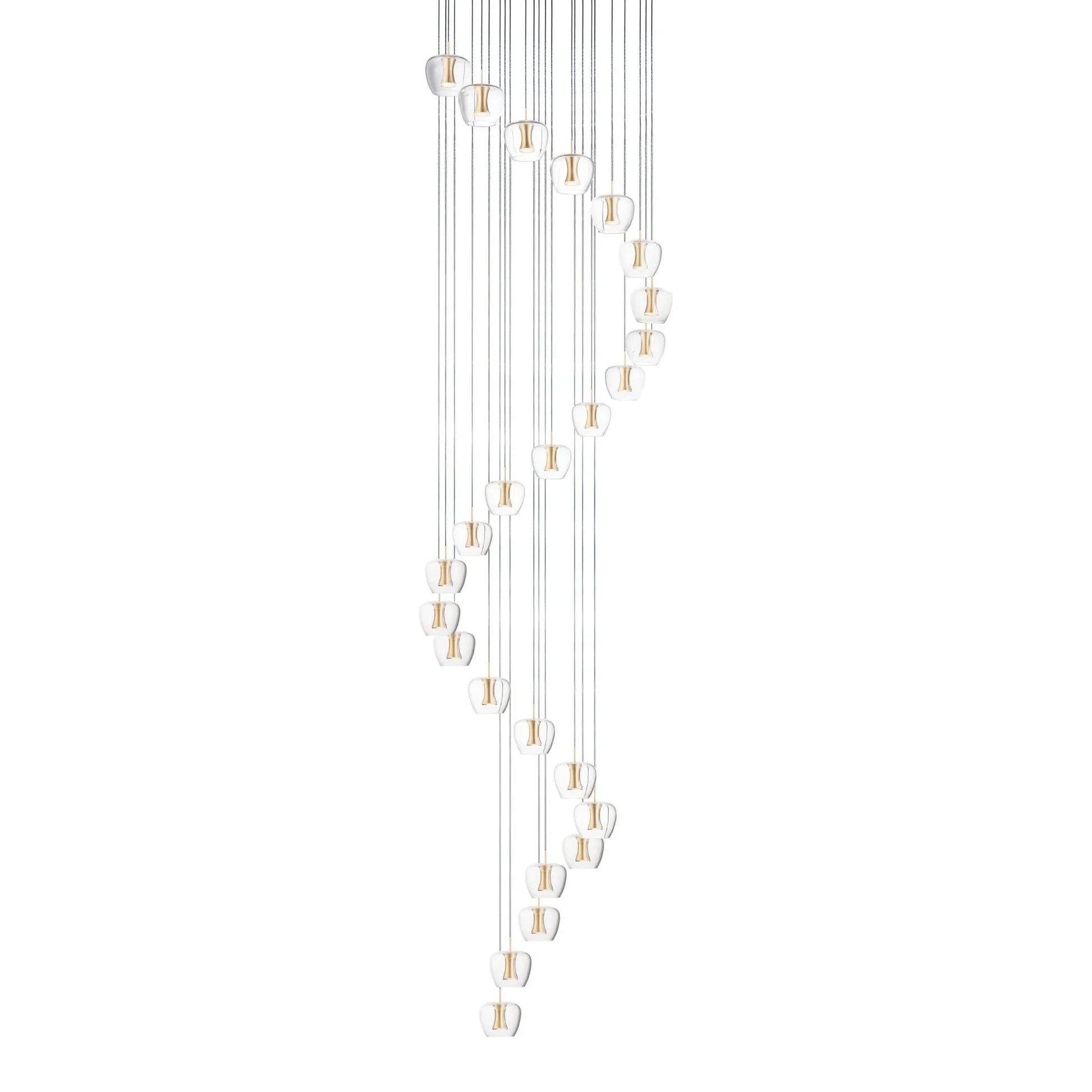 ET2 Lighting - Newton 28" 25-Light LED Pendant, Black & Gold Finish | Bees Lighting