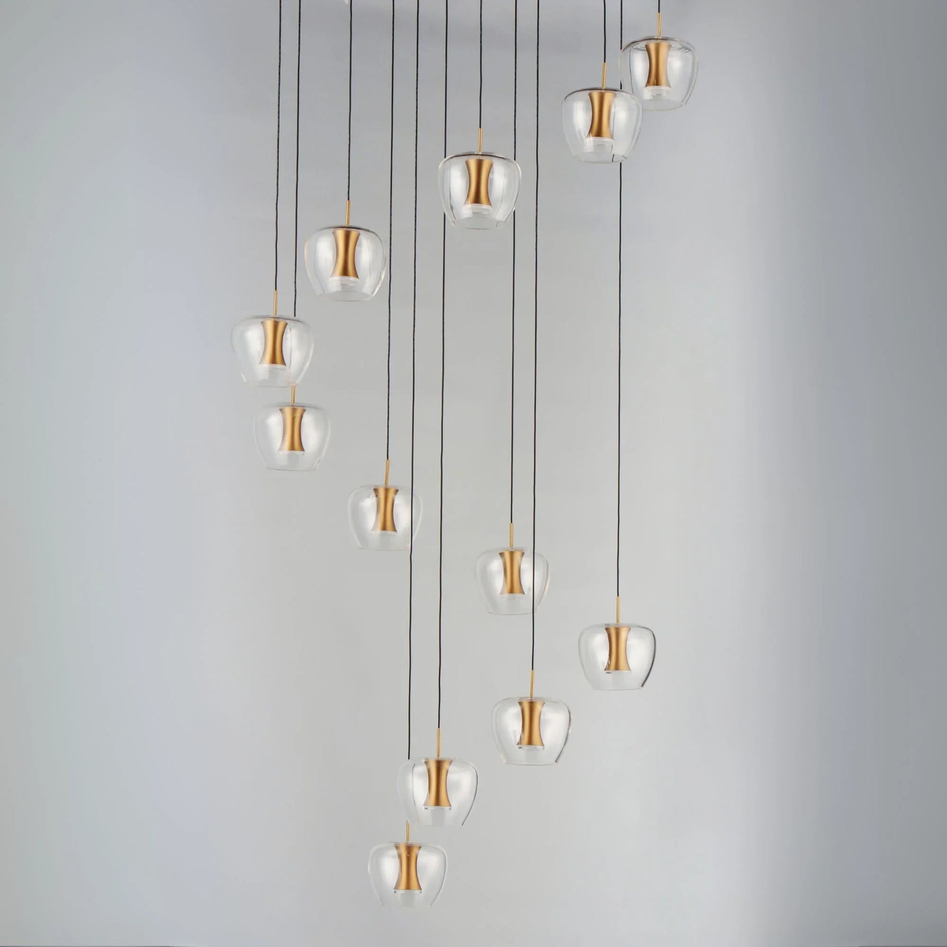 ET2 Lighting - Newton 28" 25-Light LED Pendant, Black & Gold Finish | Bees Lighting