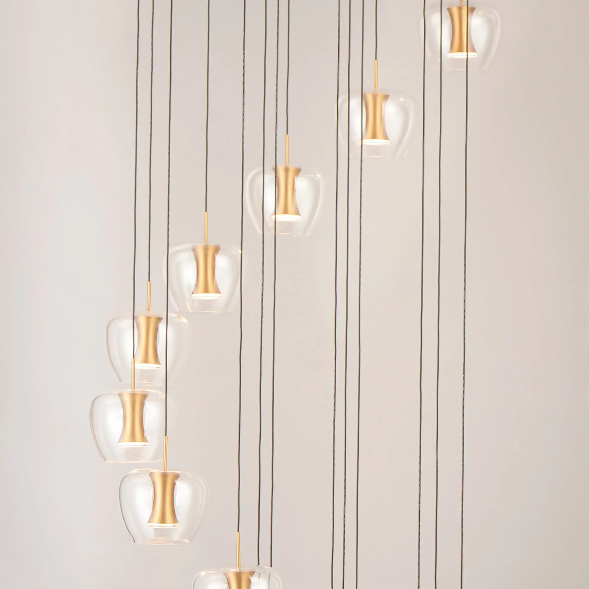 ET2 Lighting - Newton 28" 25-Light LED Pendant, Black & Gold Finish | Bees Lighting