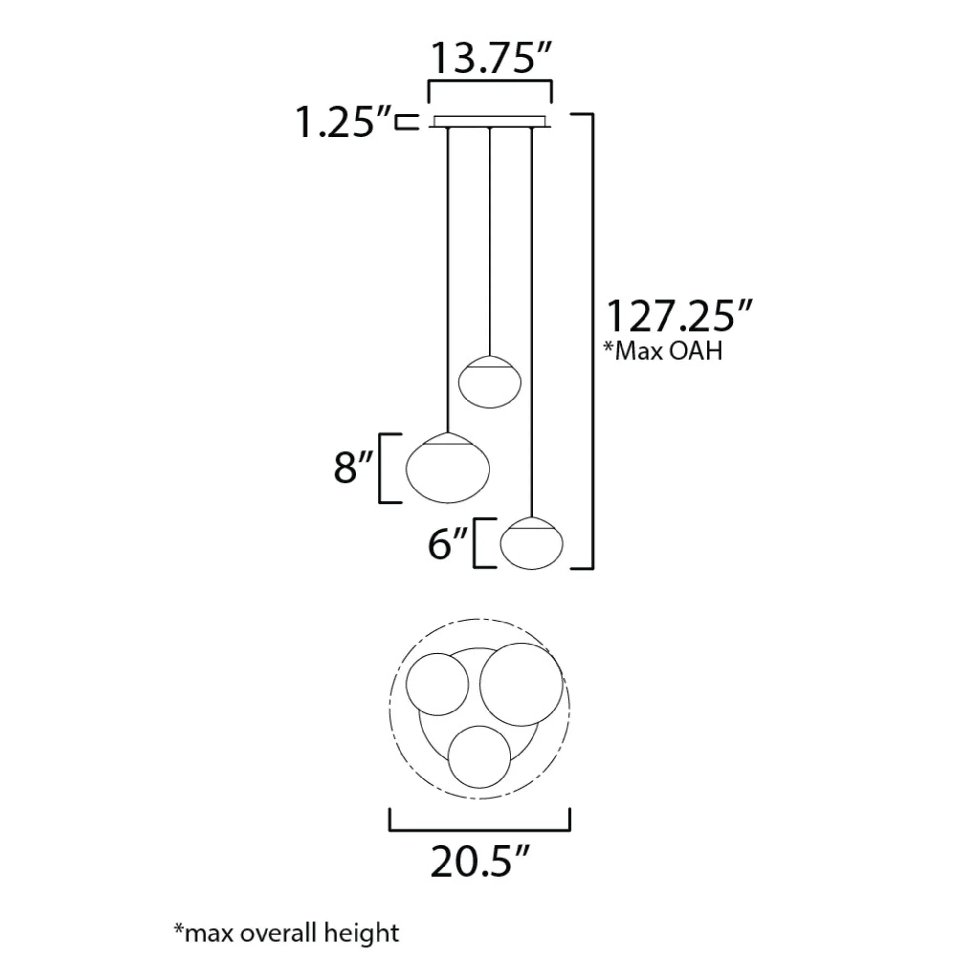 ET2 Lighting - Nimbus 21" 3-Light LED Pendant, Black Finish | Bees Lighting