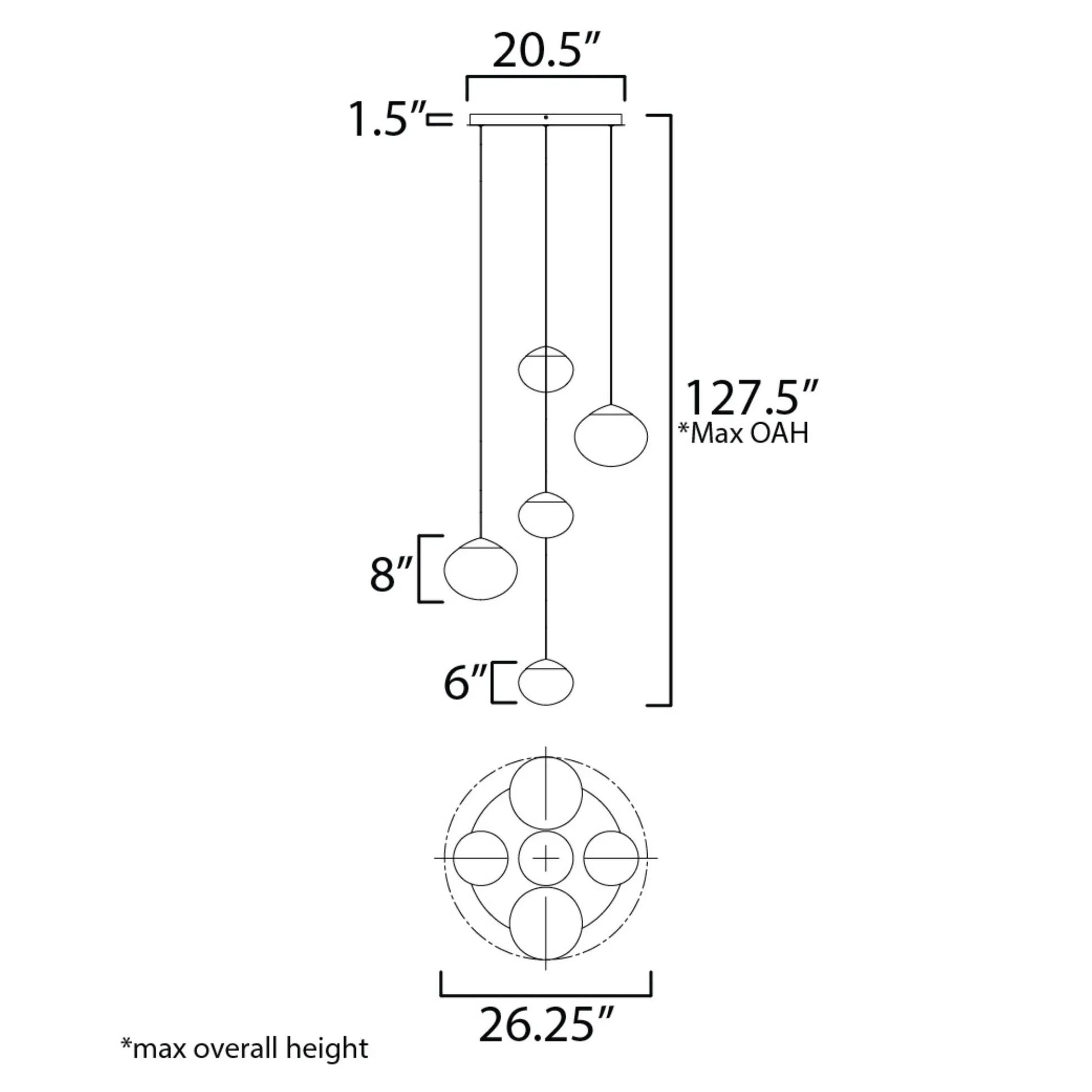 ET2 Lighting - Nimbus 26" 5-Light LED Pendant, Black Finish | Bees Lighting