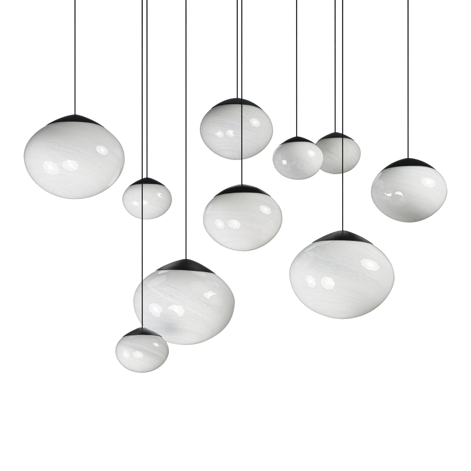 Nimbus 39" 10-Light LED Pendant, Black Finish