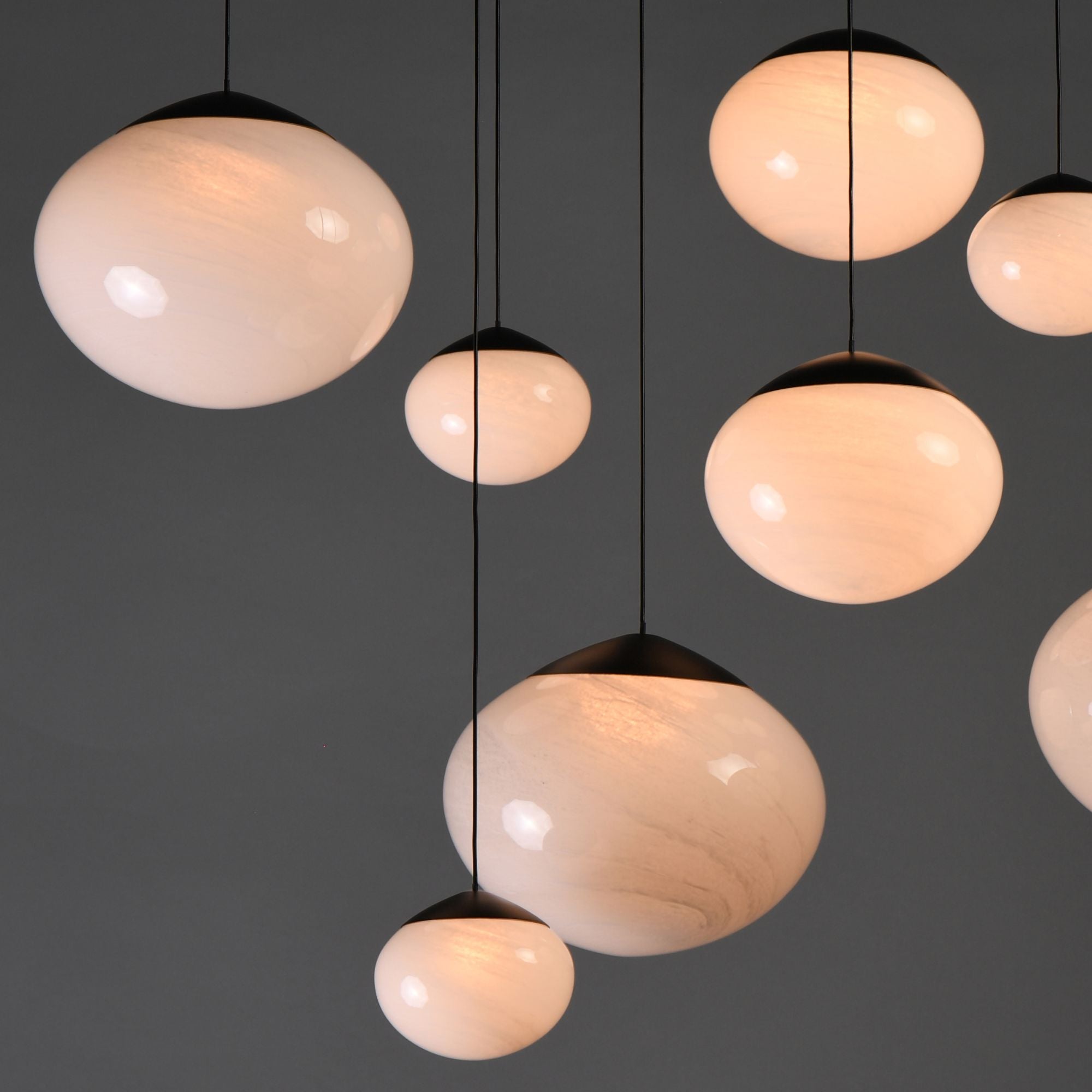 Nimbus 39" 10-Light LED Pendant, Black Finish