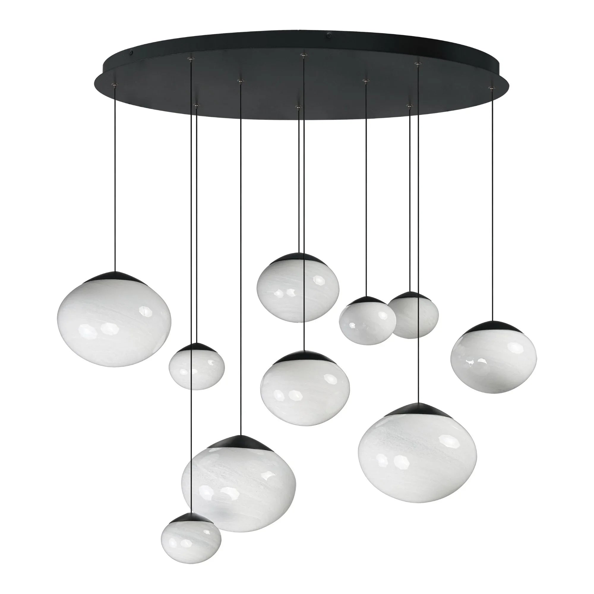 ET2 Lighting - Nimbus 39" 10-Light LED Pendant, Black Finish | Bees Lighting