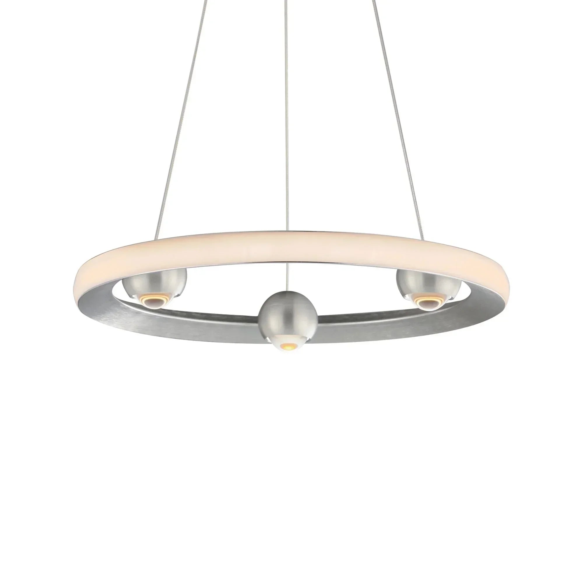 Nodes 18" LED Pendant, Brushed Aluminum Finish