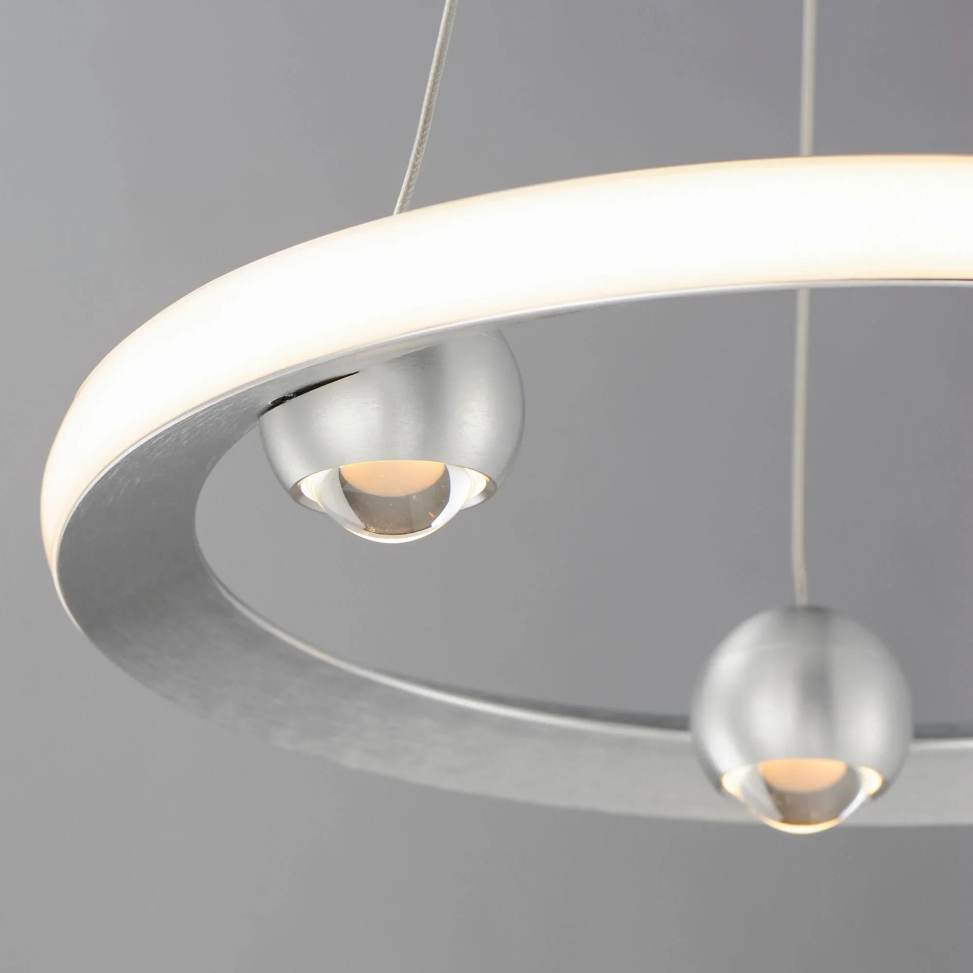 Nodes 18" LED Pendant, Brushed Aluminum Finish