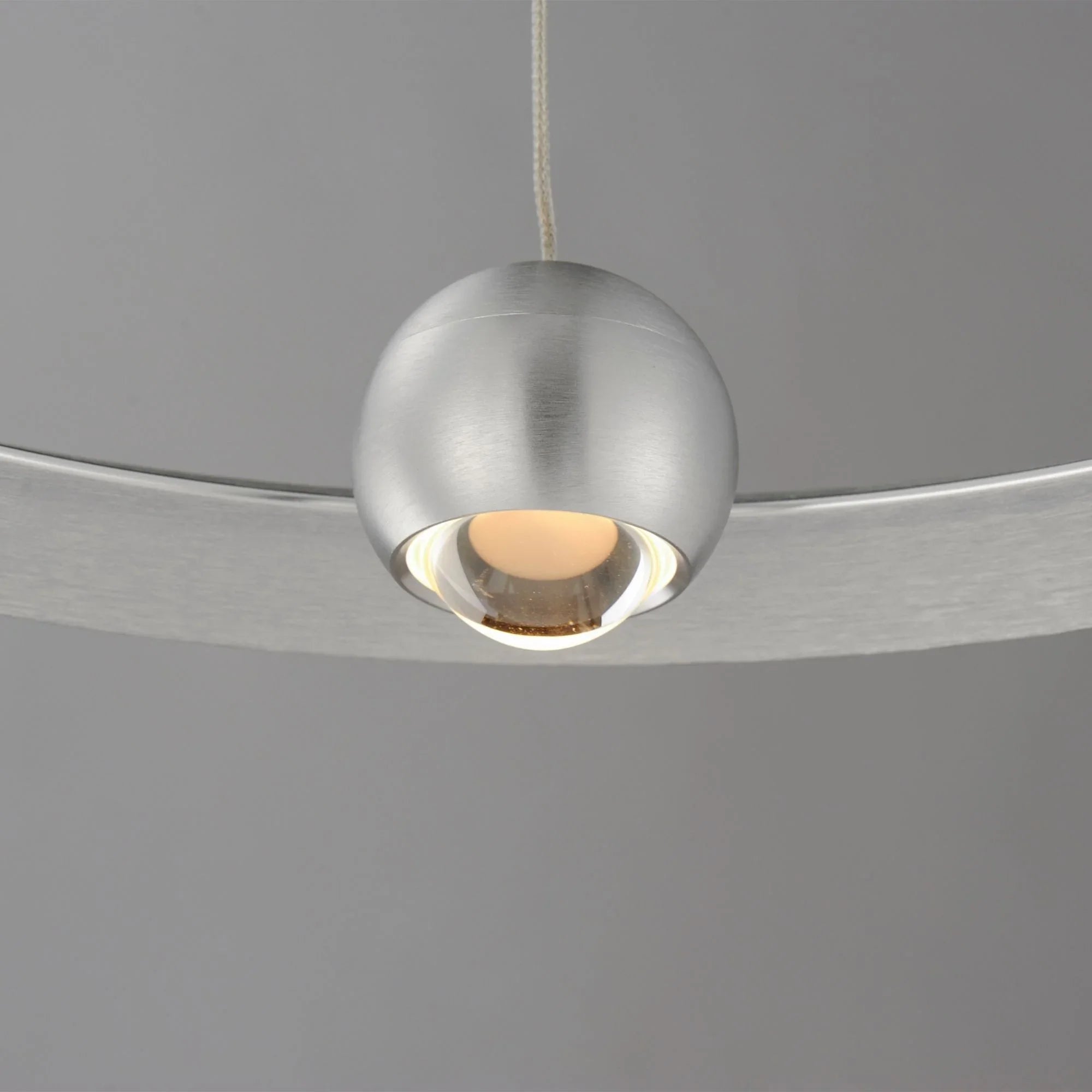Nodes 18" LED Pendant, Brushed Aluminum Finish