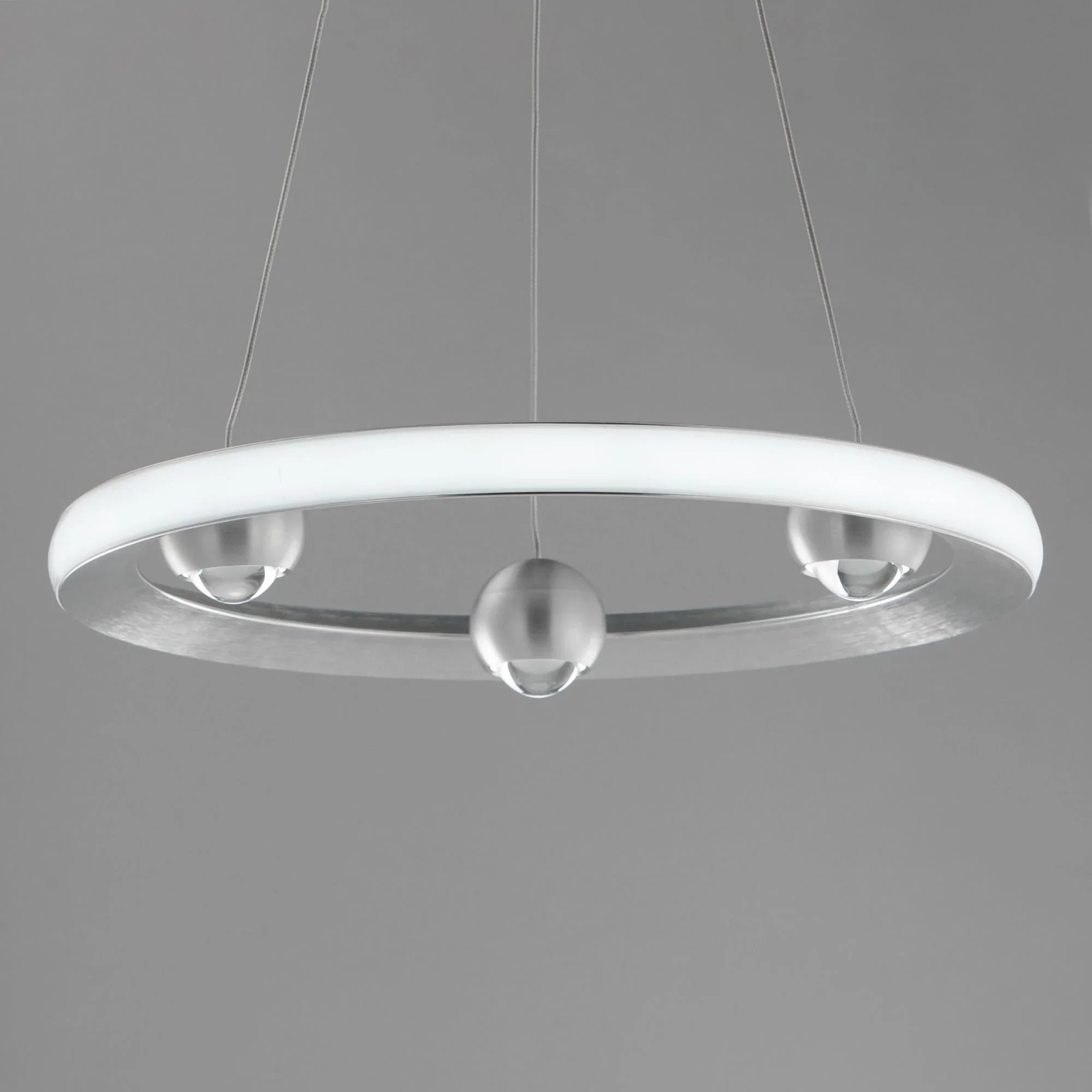 Nodes 18" LED Pendant, Brushed Aluminum Finish