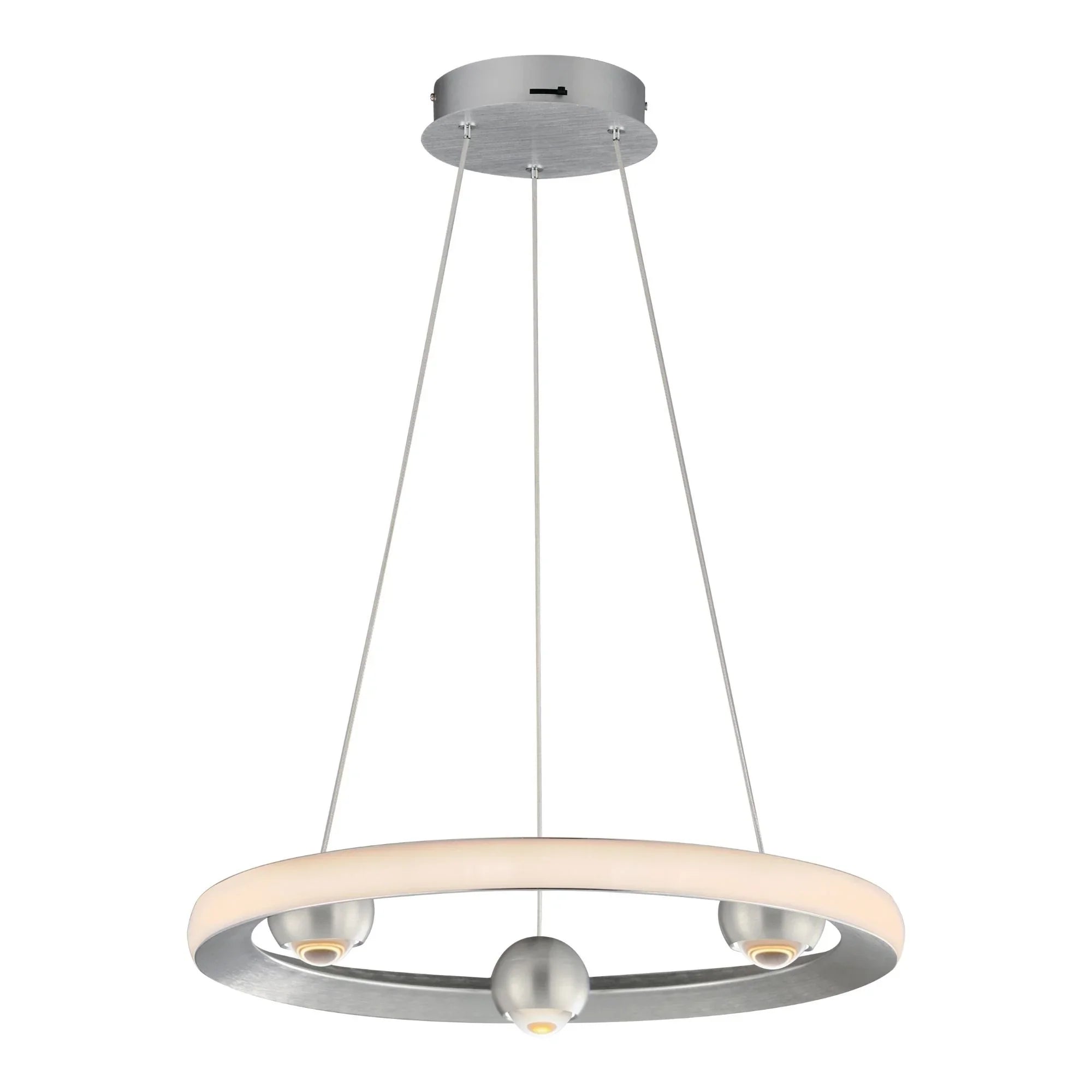Nodes 18" LED Pendant, Brushed Aluminum Finish