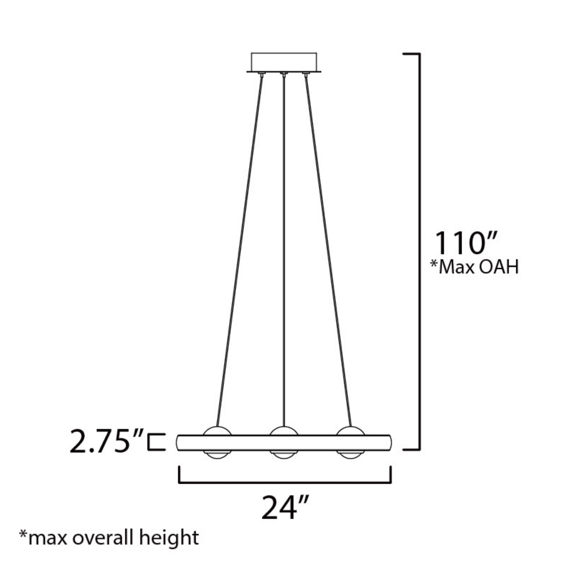 Nodes 24" LED Pendant, Black Finish