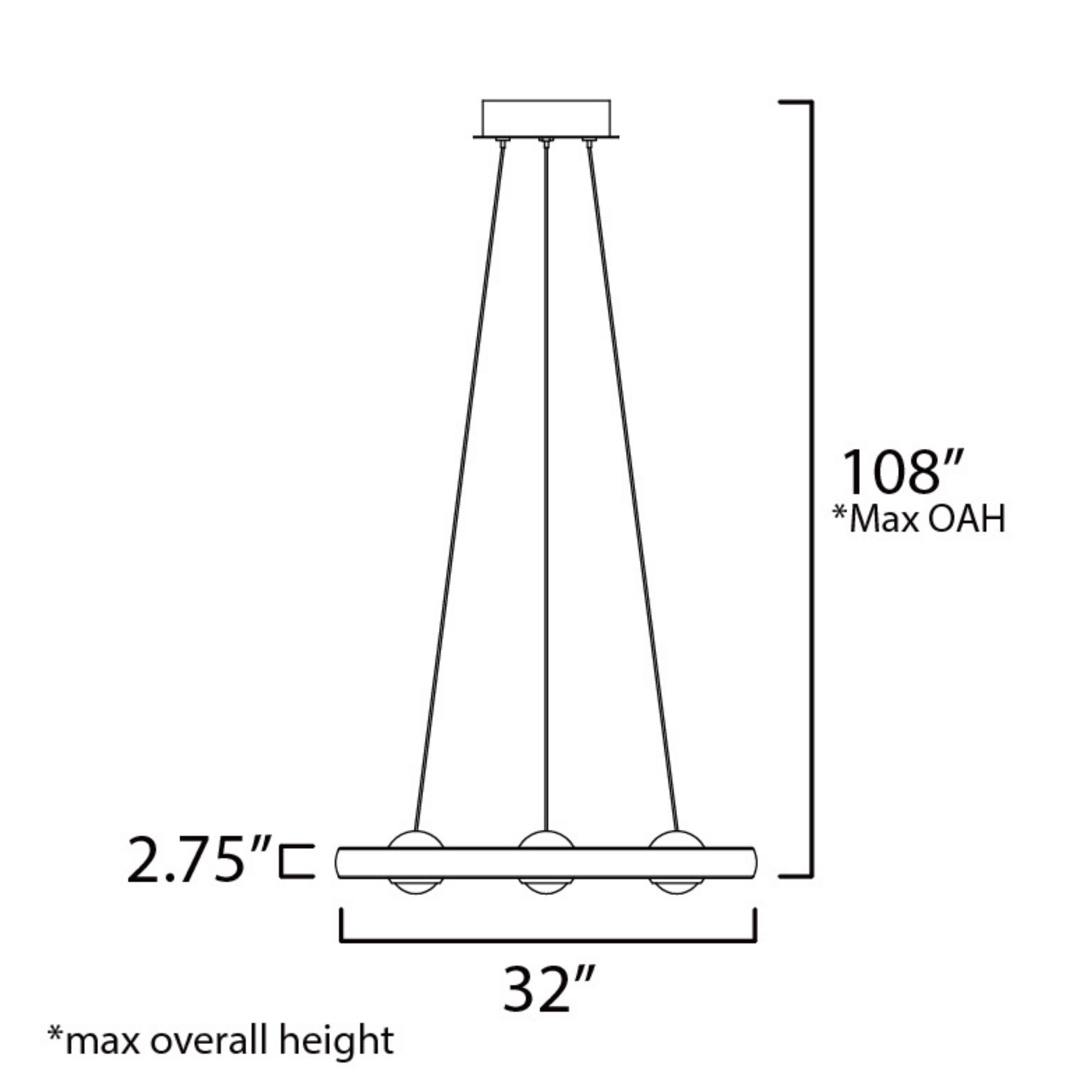 Nodes 32" LED Pendant, Black Finish