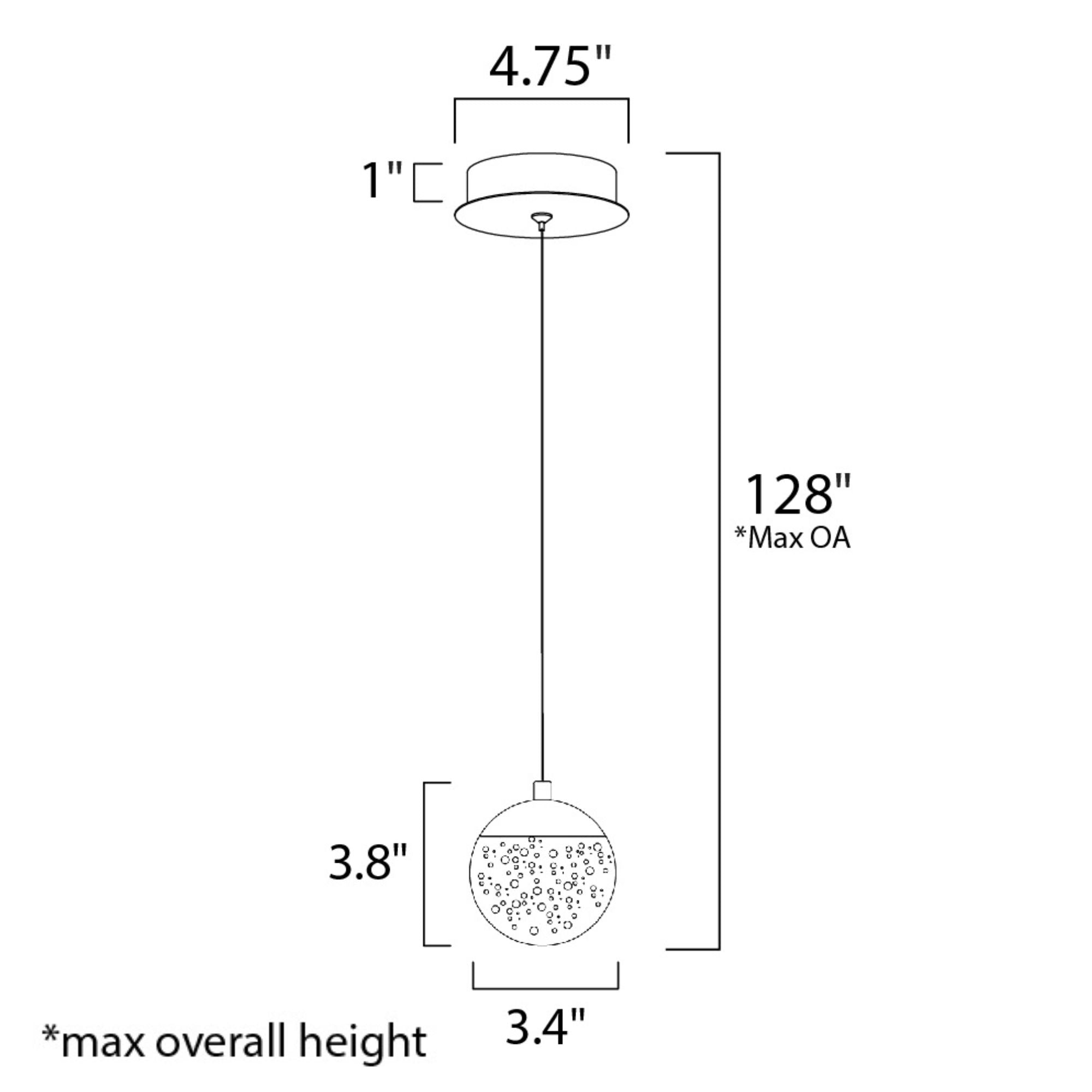 Orb II 6" LED Mini Pendant, Polished Chrome Finish
