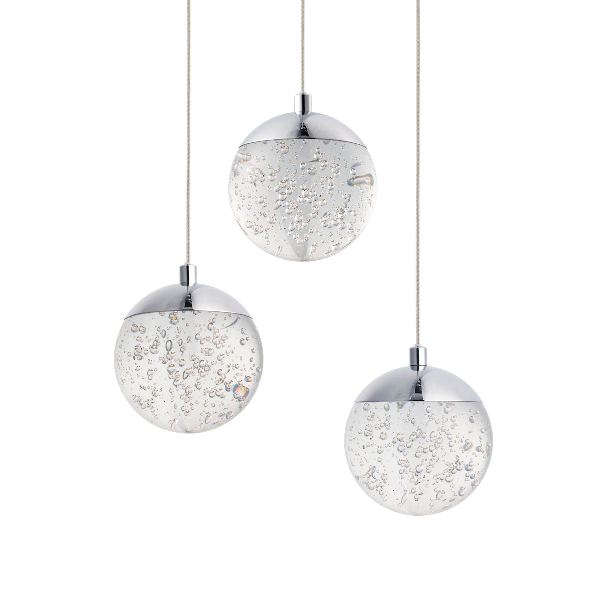 Orb II 12" 3-Light LED Pendant, Polished Chrome Finish