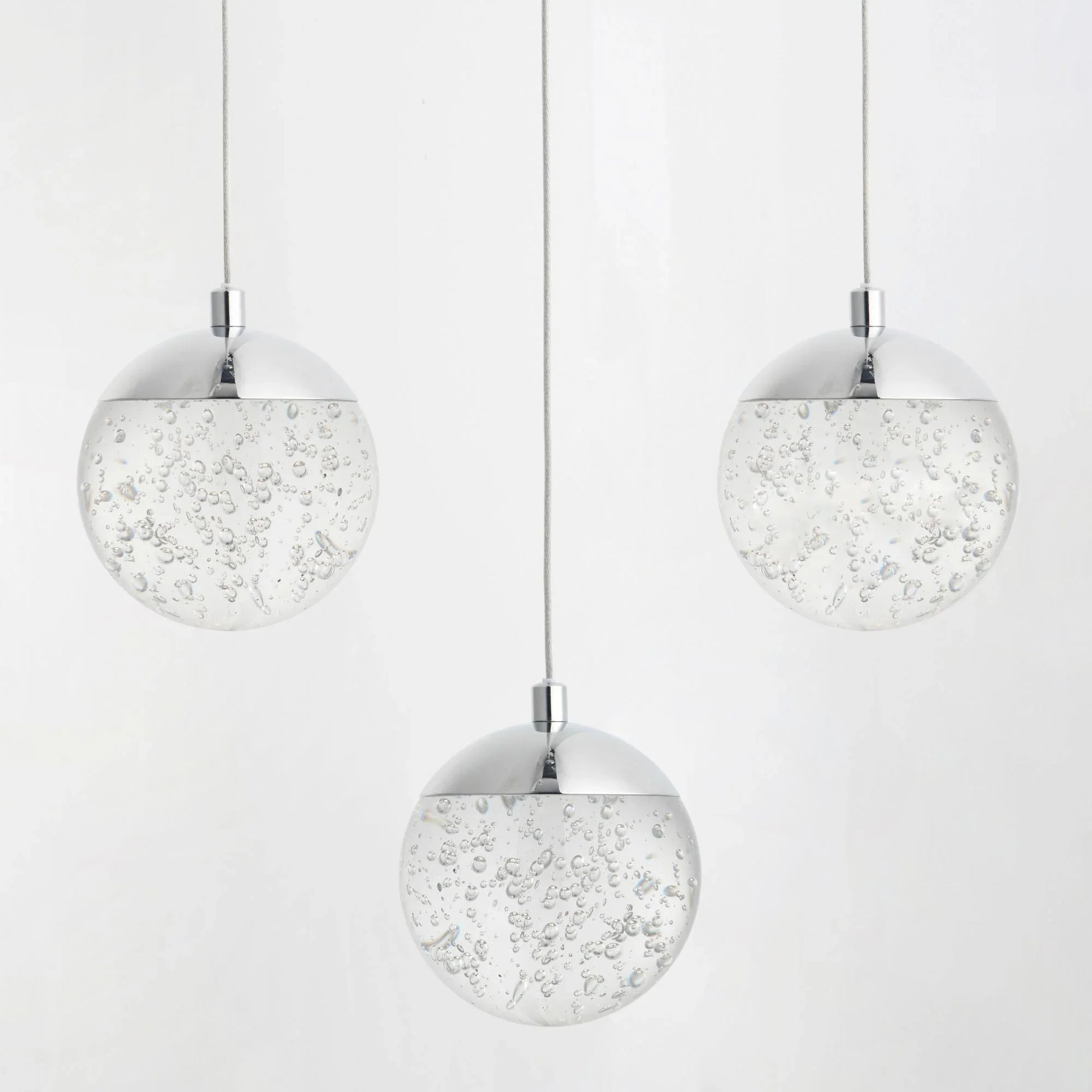 ET2 Lighting - Orb II 12" 3-Light LED Pendant, Polished Chrome Finish | Bees Lighting