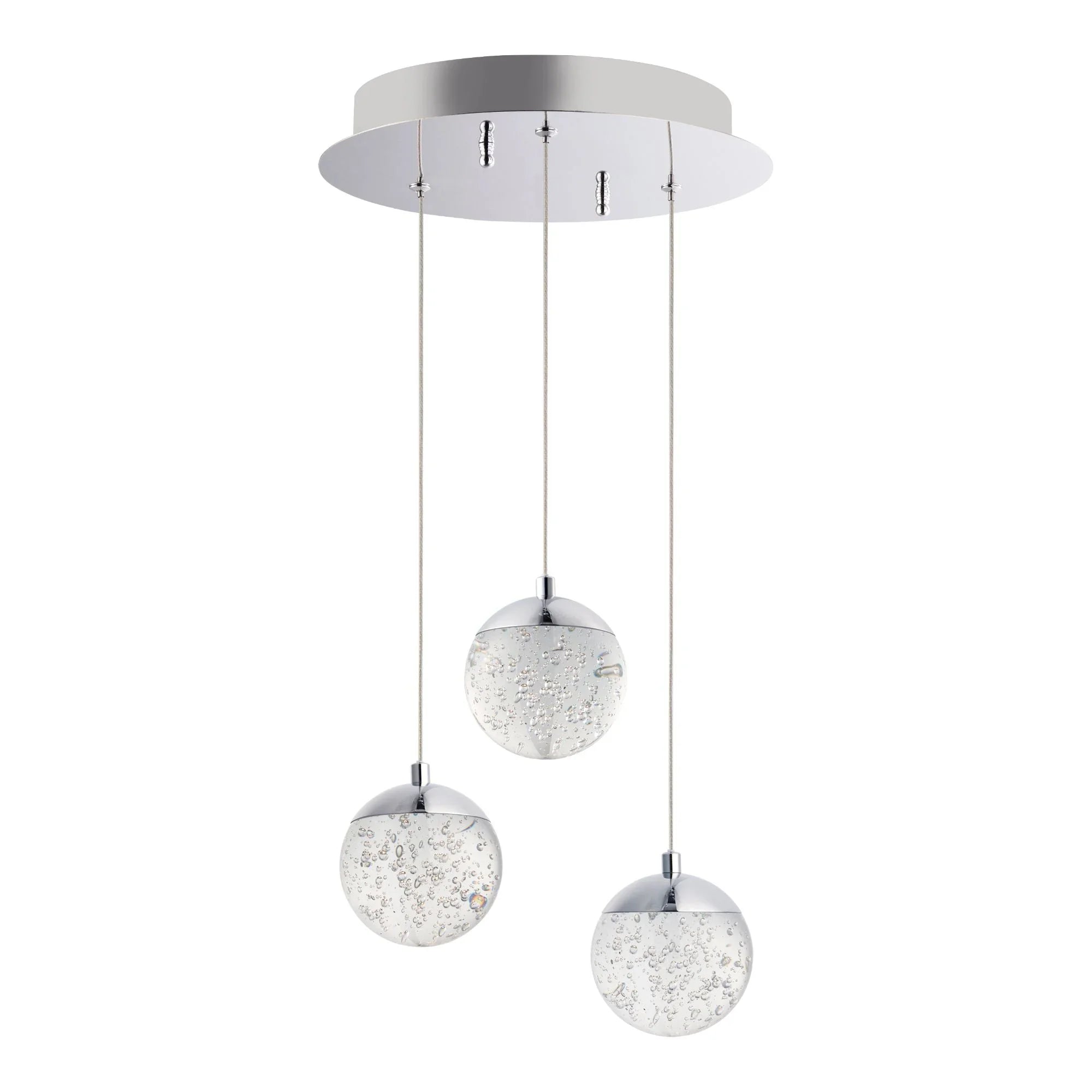 ET2 Lighting - Orb II 12" 3-Light LED Pendant, Polished Chrome Finish | Bees Lighting