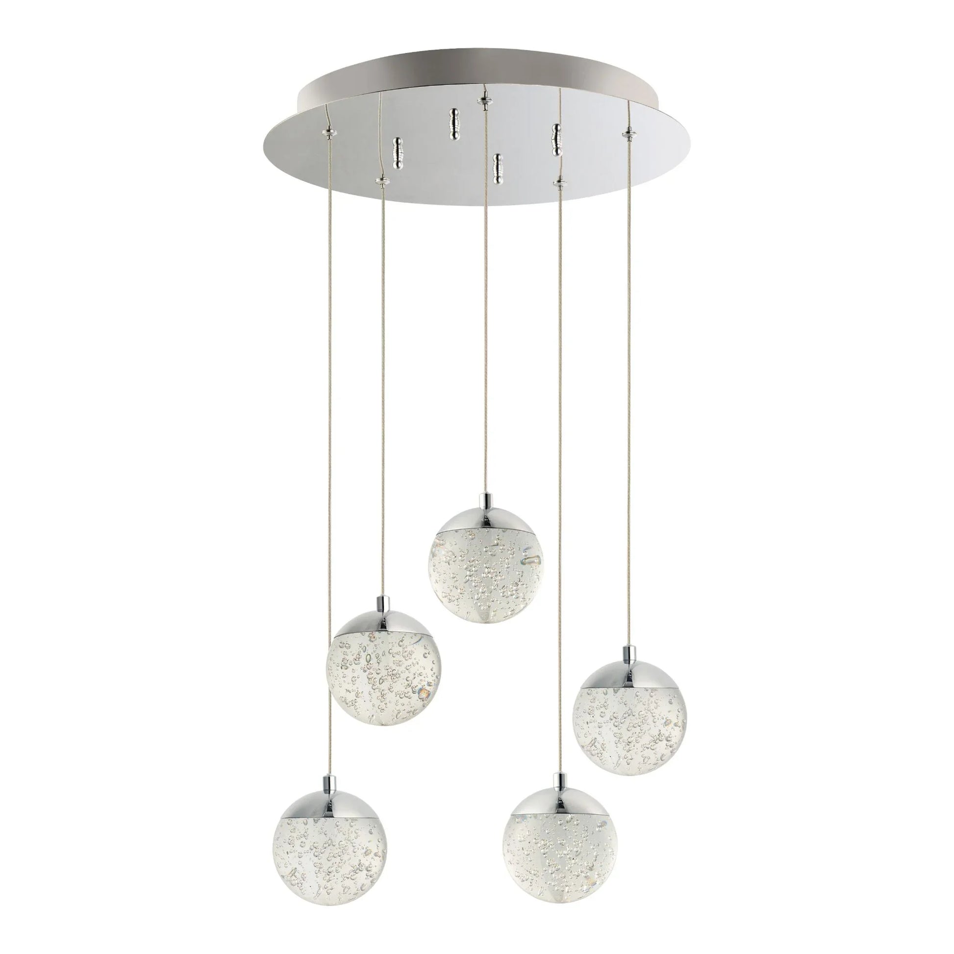 ET2 Lighting - Orb II 16" 5-Light LED Pendant, Polished Chrome Finish | Bees Lighting