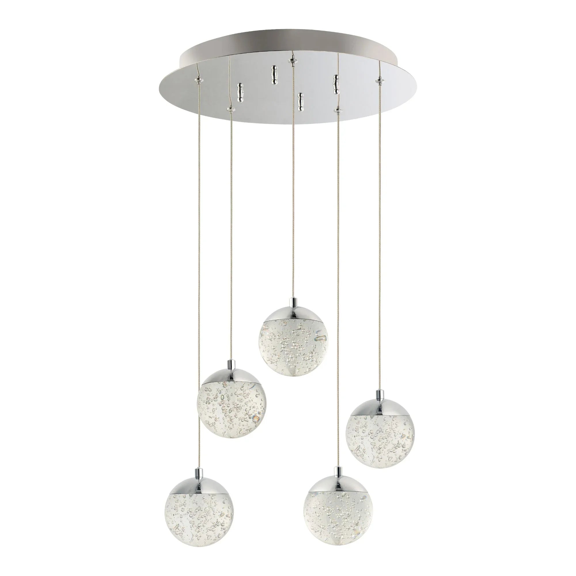 ET2 Lighting - Orb II 16" 5-Light LED Pendant, Polished Chrome Finish | Bees Lighting