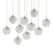 ET2 Lighting - Orb II 34" 10-Light LED Linear Pendant, Polished Chrome Finish | Bees Lighting
