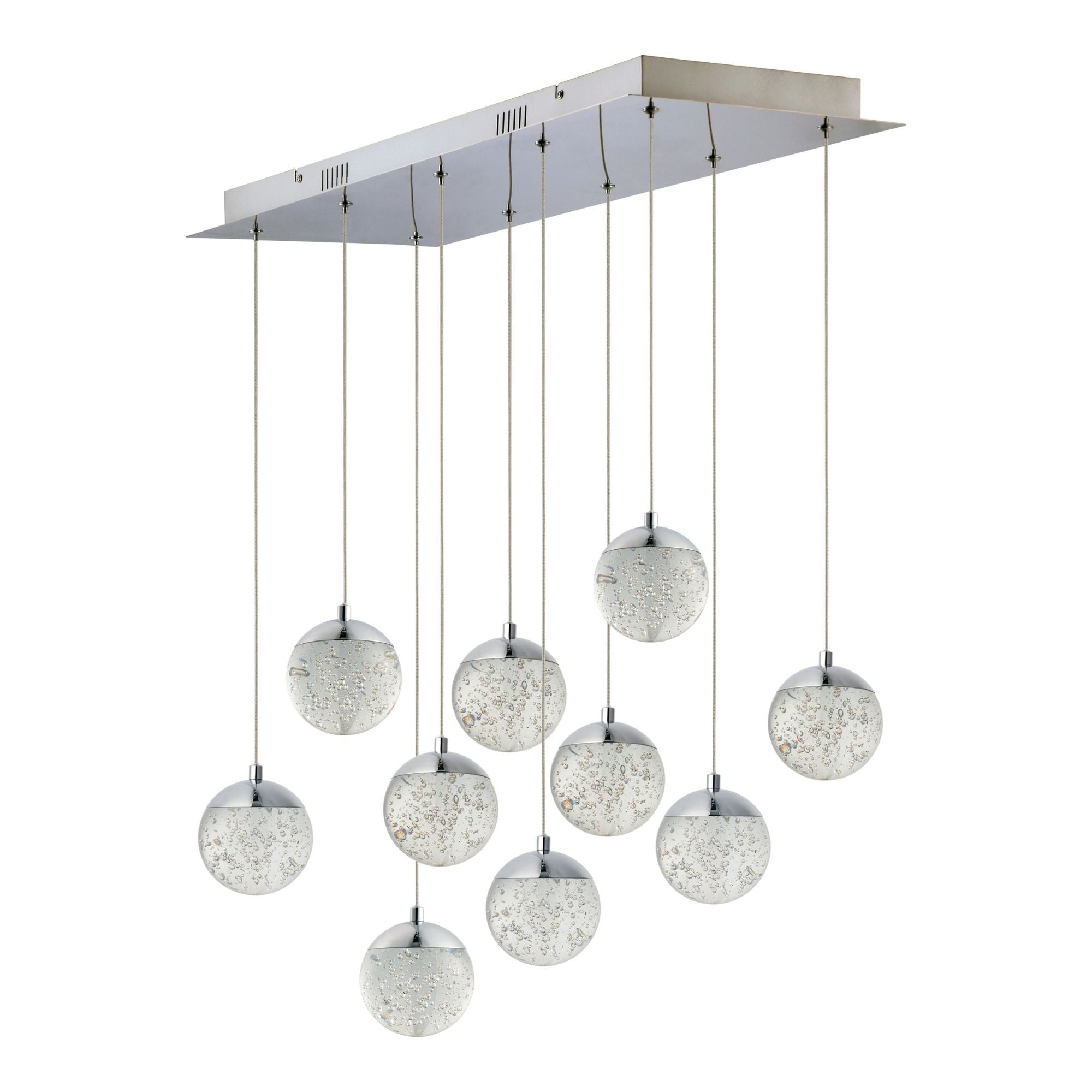 ET2 Orb II 34 in. 10-Light Pendant, Polished Chrome with K9 Crystal