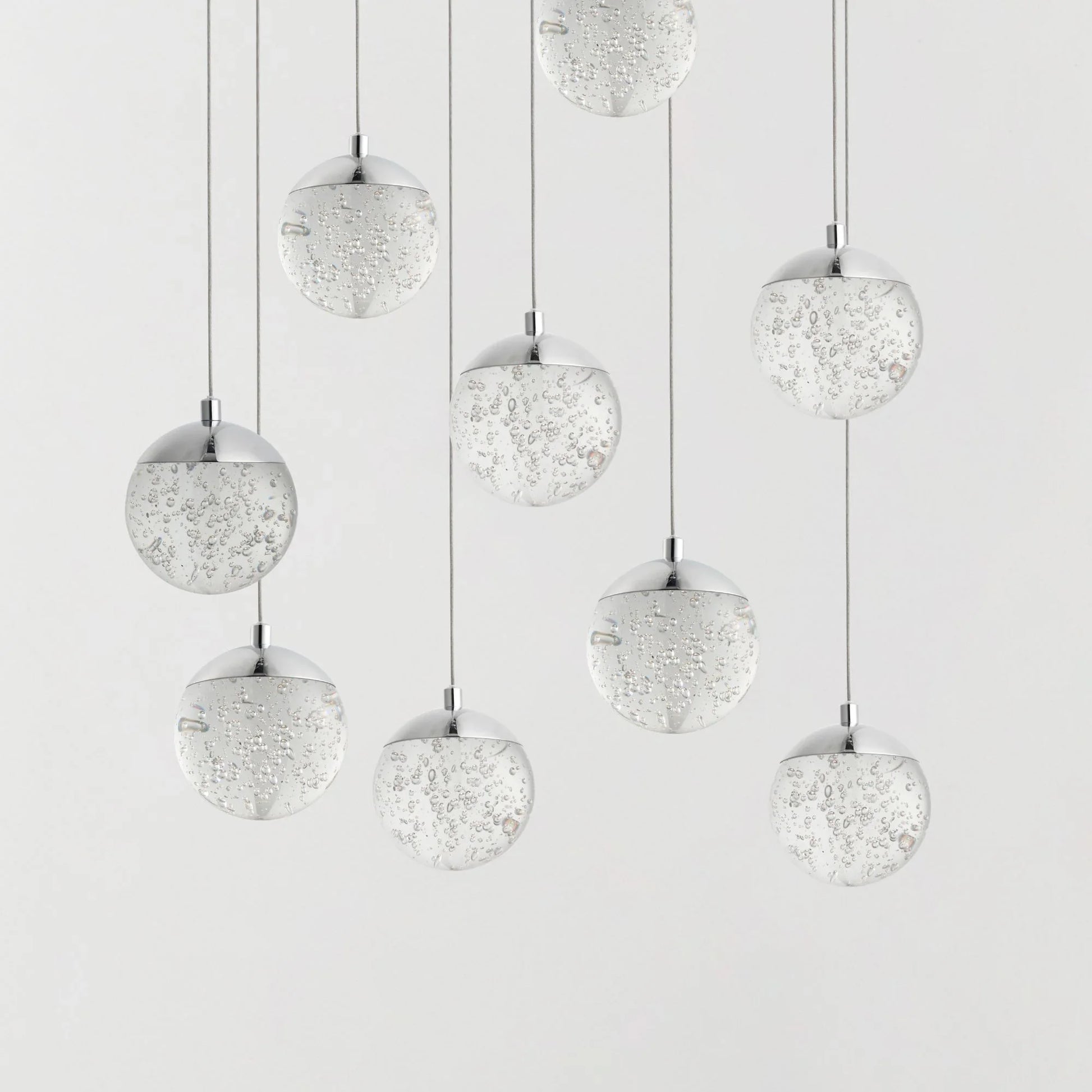 ET2 Lighting - Orb II 22" 9-Light LED Pendant, Polished Chrome Finish | Bees Lighting