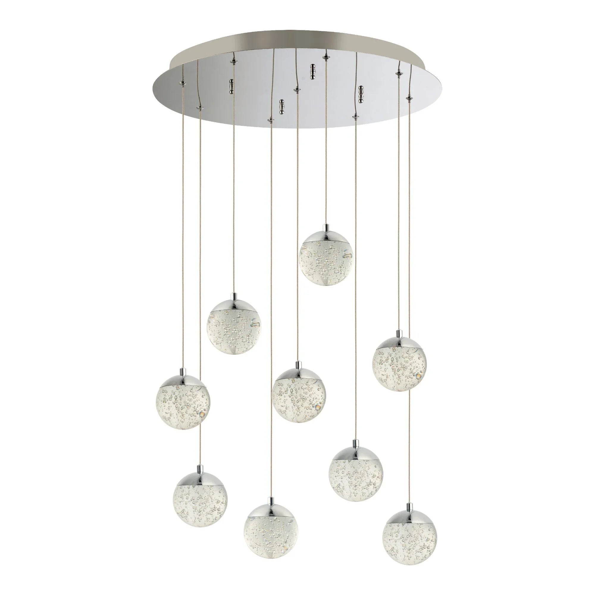 ET2 Lighting - Orb II 22" 9-Light LED Pendant, Polished Chrome Finish | Bees Lighting